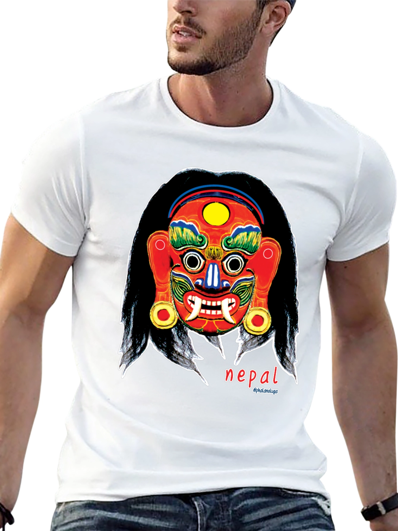 Nepal Mask Graphic Tee - Unique Design