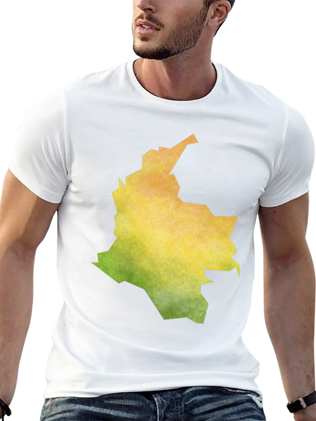 Colombia Map Graphic Black T-Shirt