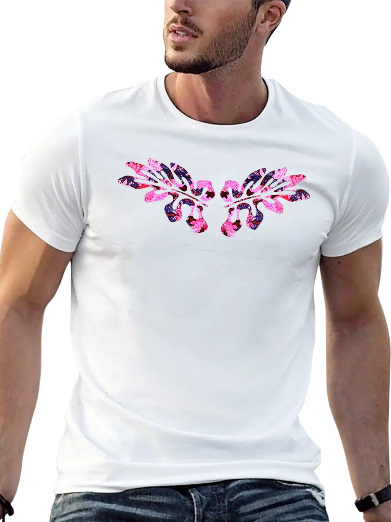 Floral Wing Graphic Black T-Shirt