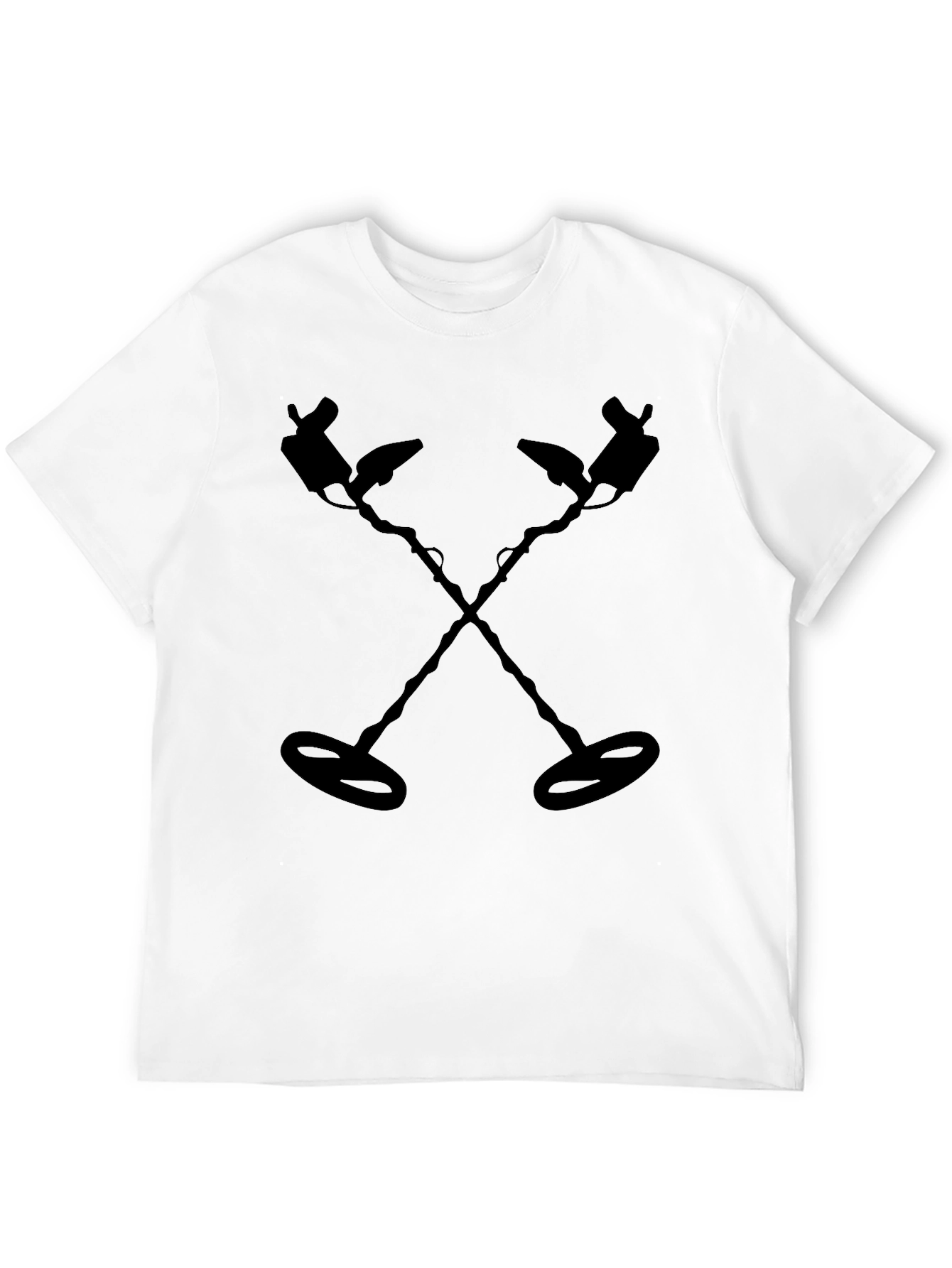 Metal Detector Graphic Tee - Black Crew Neck