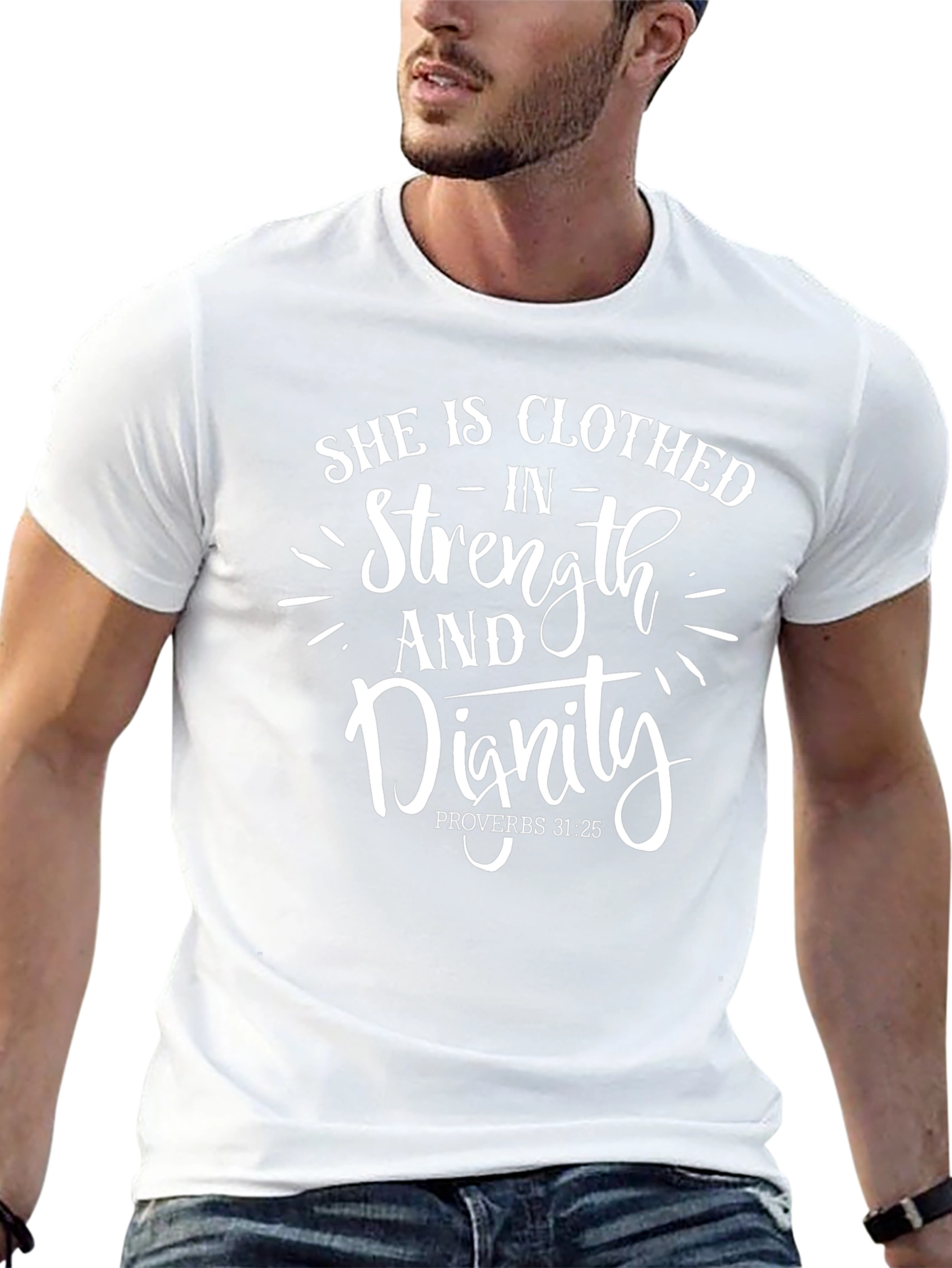 She Is Clothed In Strength & Dignity Black T-Shirt