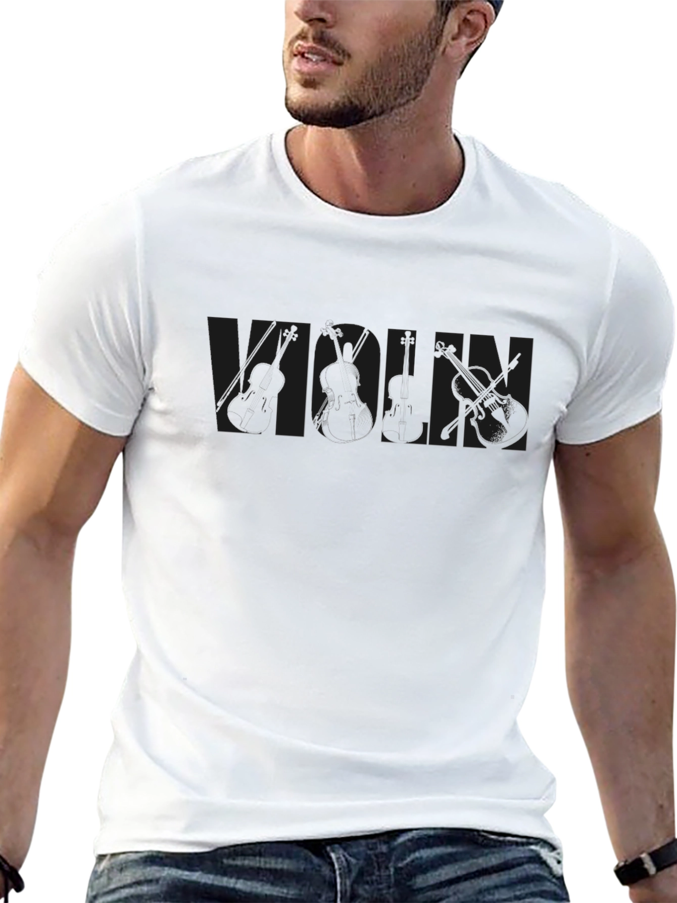 Musicians Black T-Shirt - Subtle Instrument Graphic