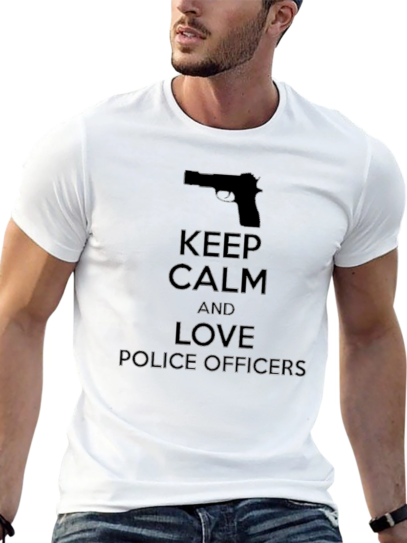 Keep Calm and Love Police Officers Graphic Tee