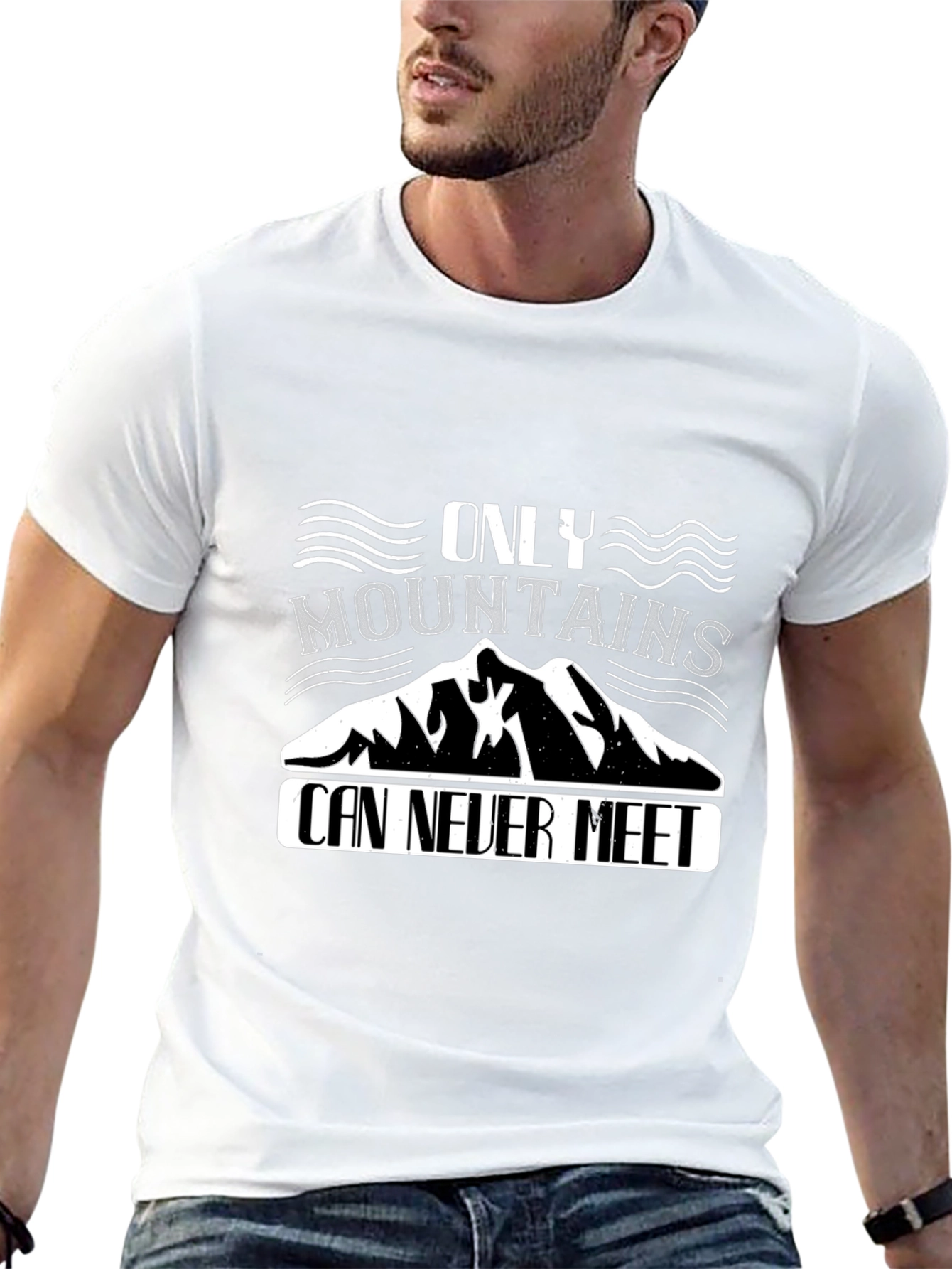 Mountain Graphic Print Black T-Shirt