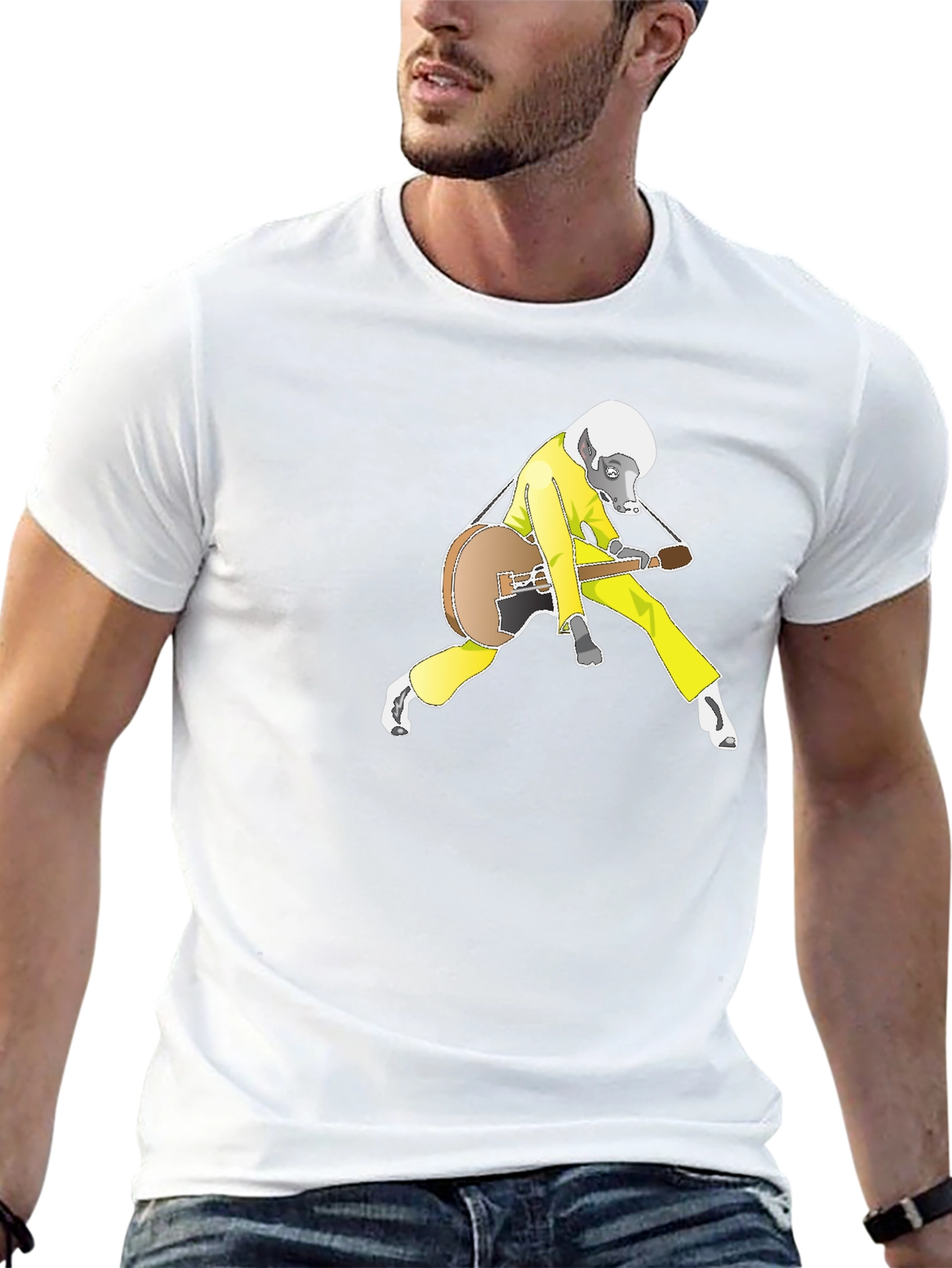 Cool Badger Guitarist Graphic Tee