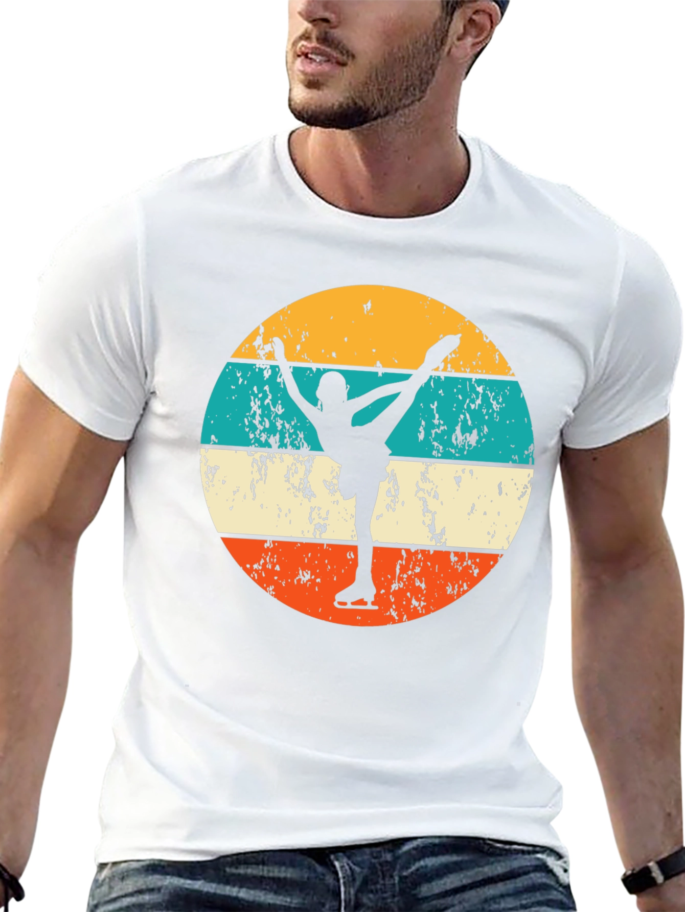 Retro Ice Skating T-Shirt - Figure Skater Silhouette Tee