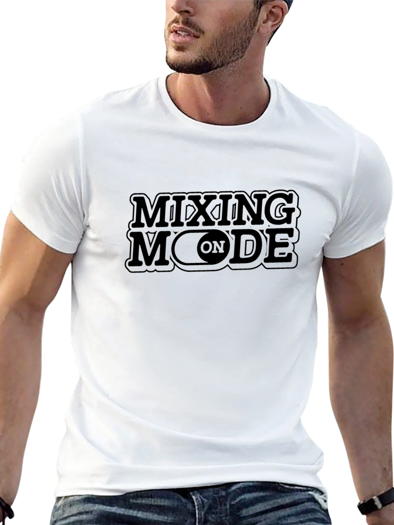 Mixing Mode On Black Graphic Tee