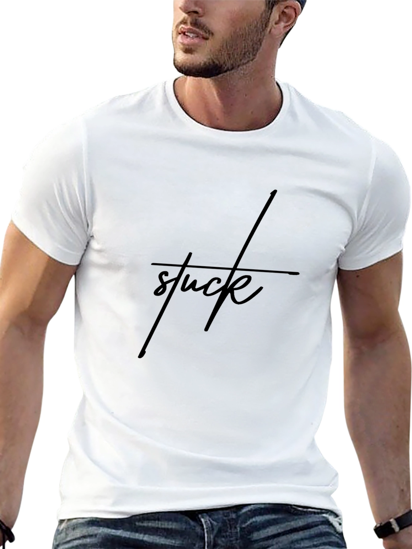 Stuck Graphic Black T-Shirt - Casual Style