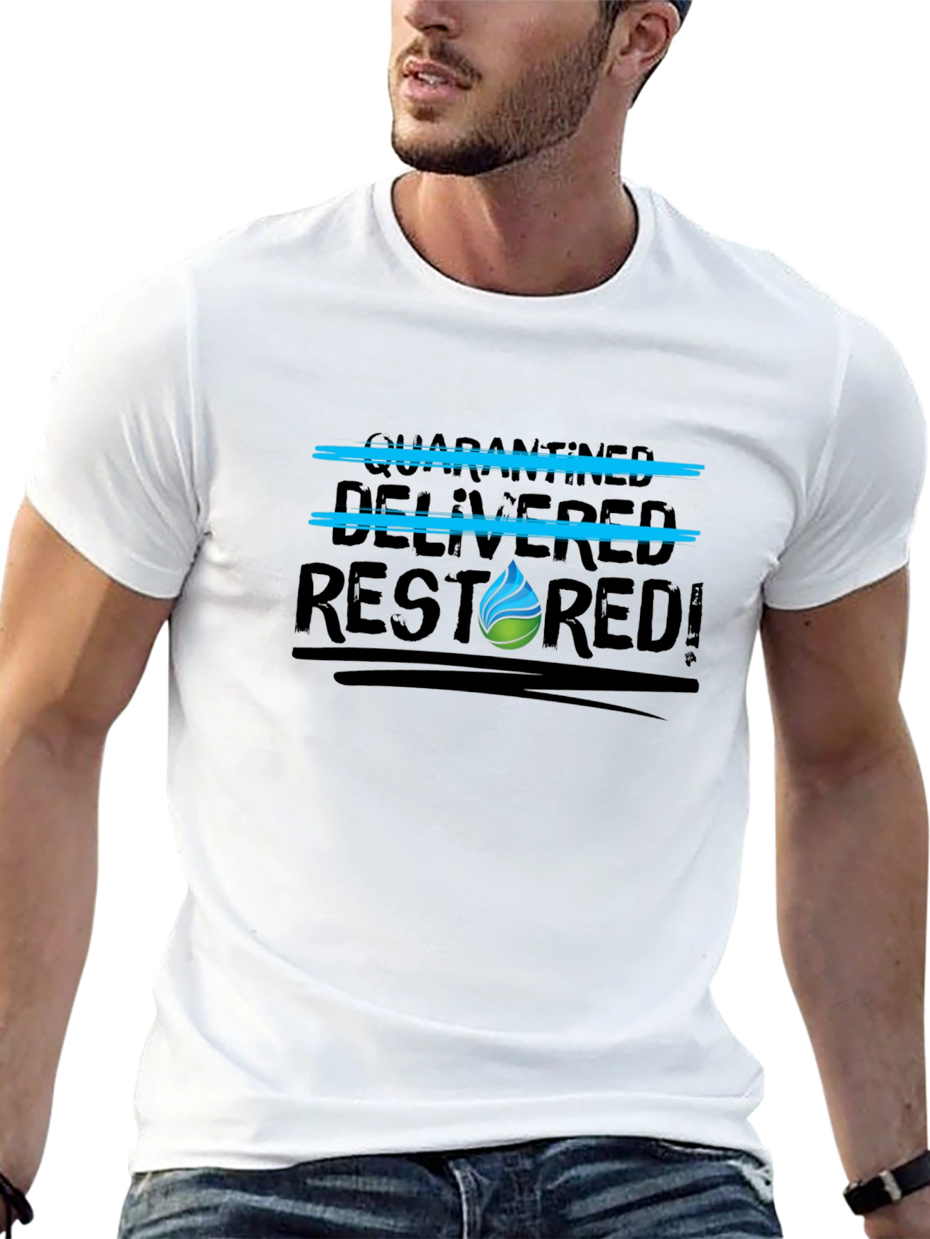 Restored Graphic Tee - Black Cotton Blend