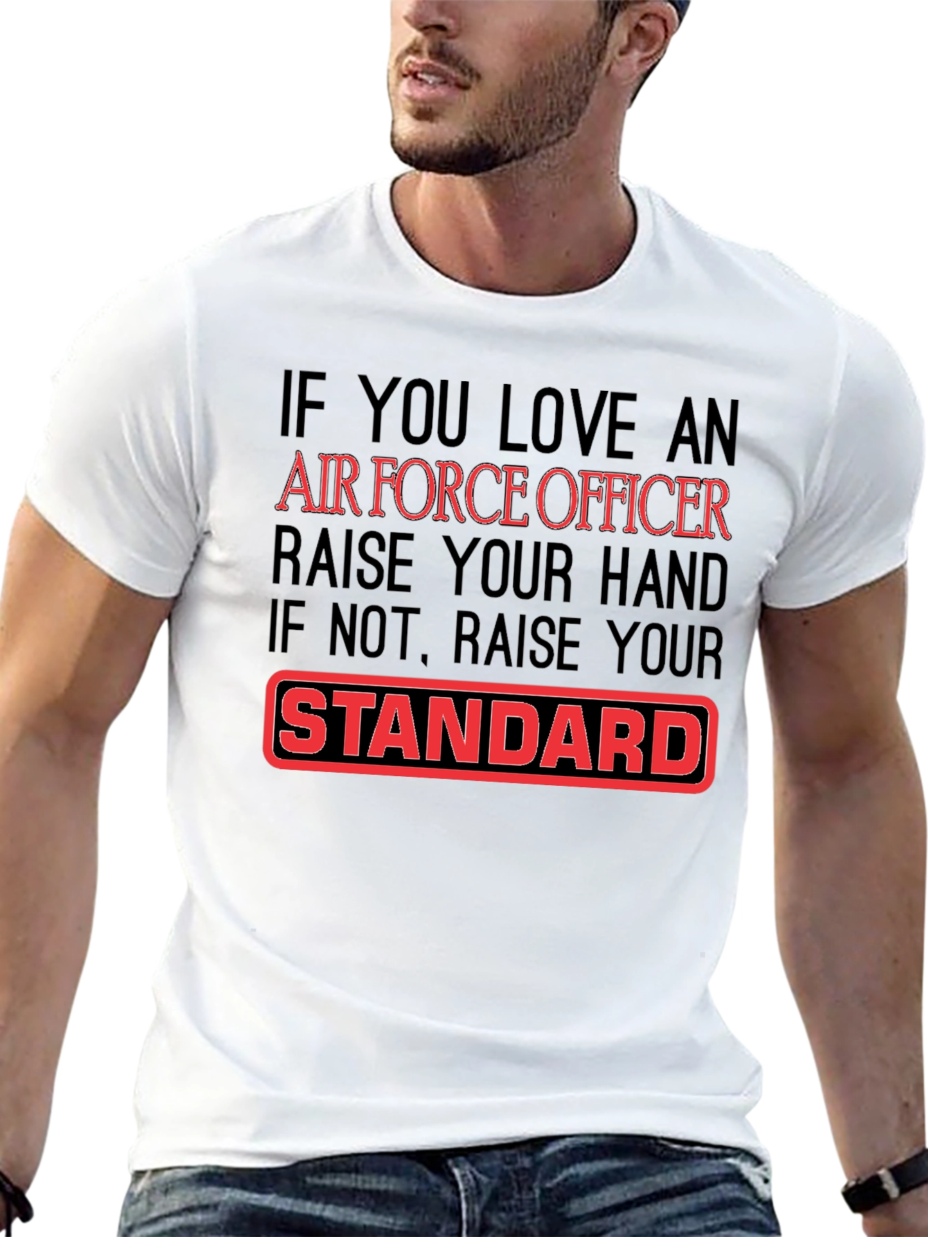 Air Force Officer Graphic T-Shirt - Black