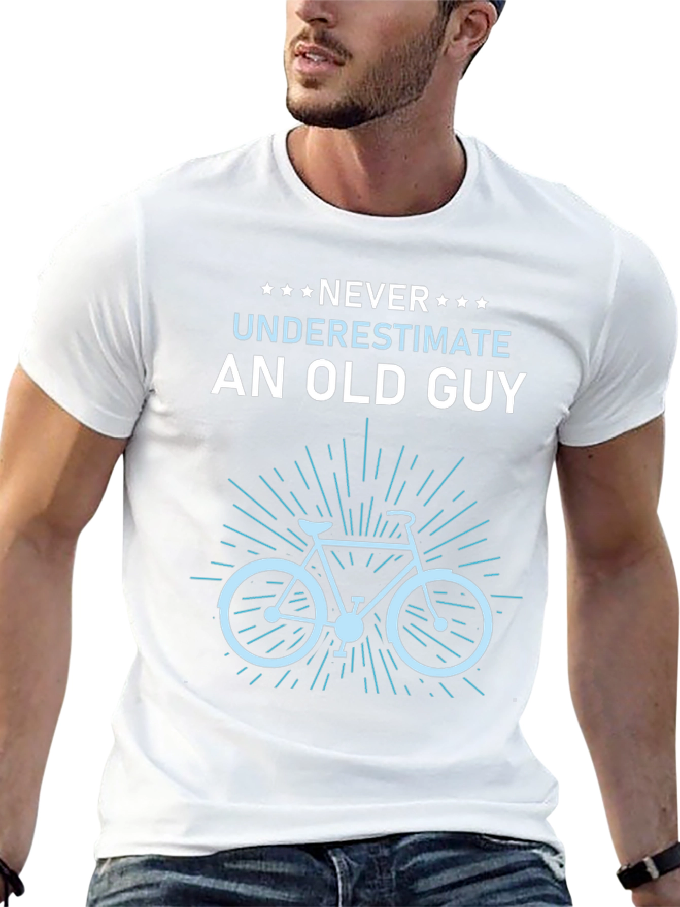 Never Underestimate An Old Guy Bike Graphic Tee