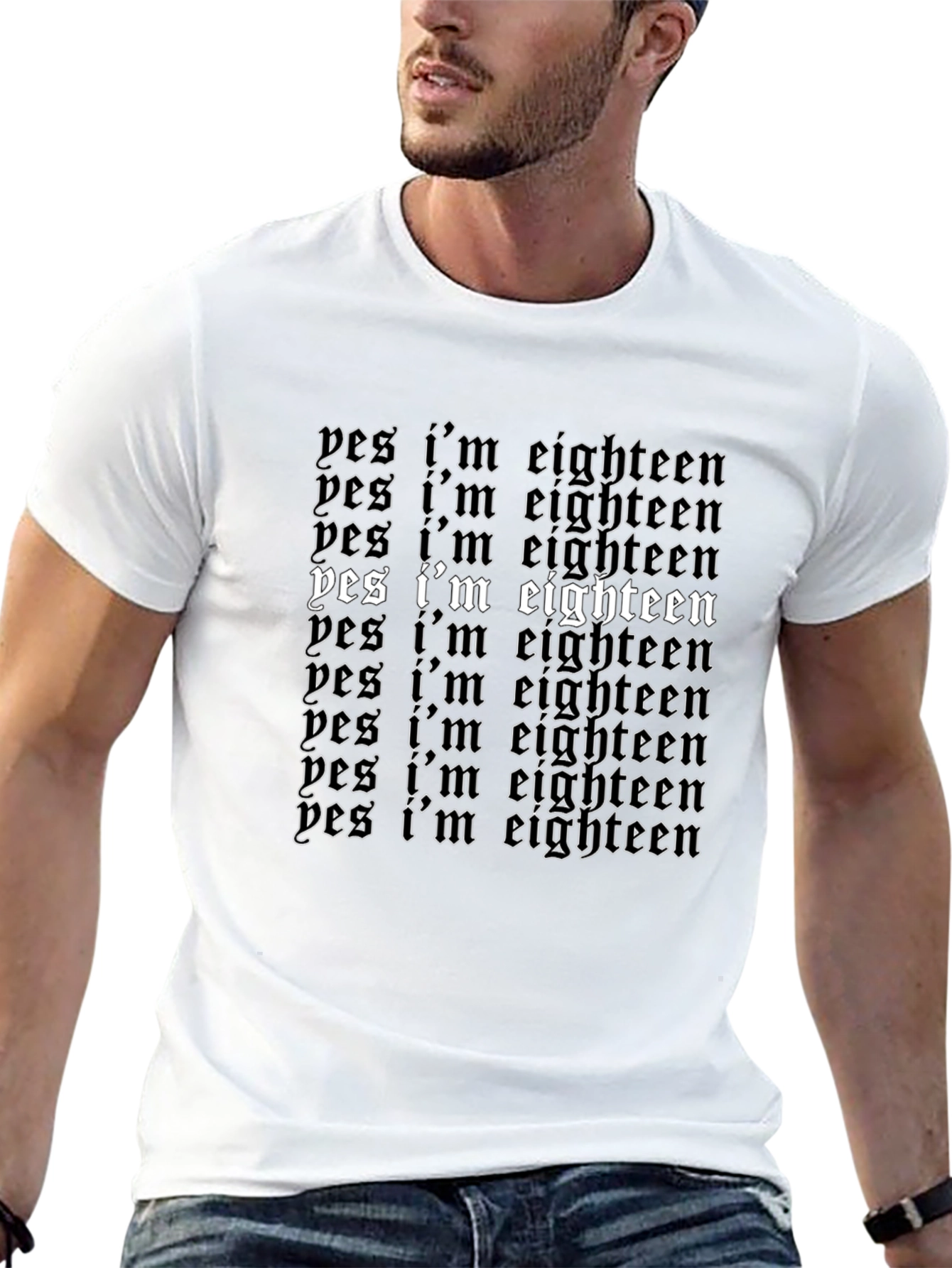 Yes Im Eighteen Black Graphic Tee