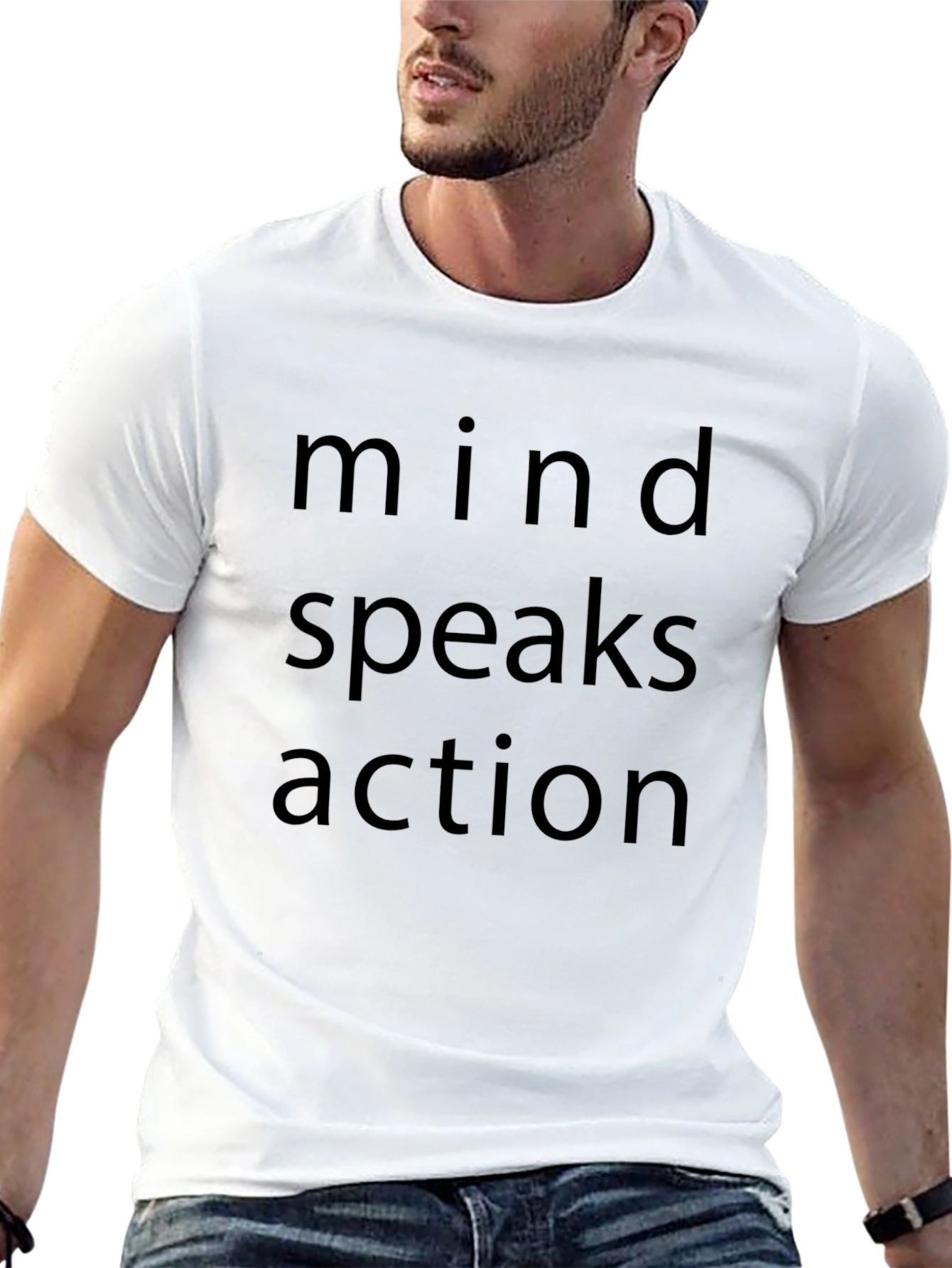 Mind Speaks Action Black Graphic T-Shirt