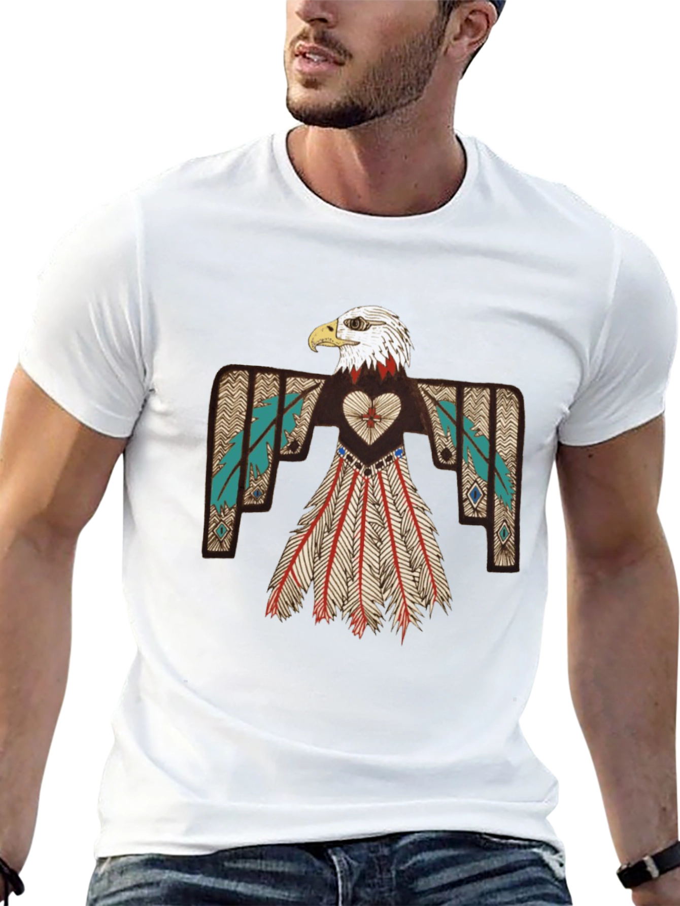 Native Eagle Design Black T-Shirt