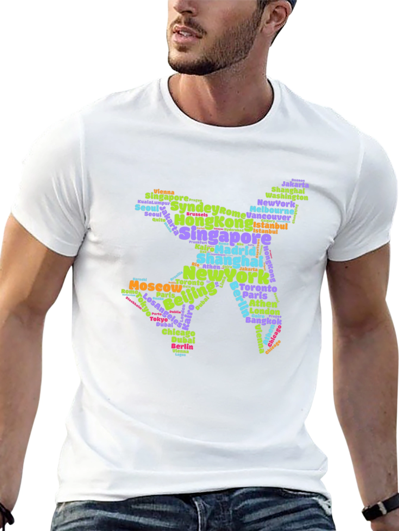 Travelers Cities Airplane Graphic Tee