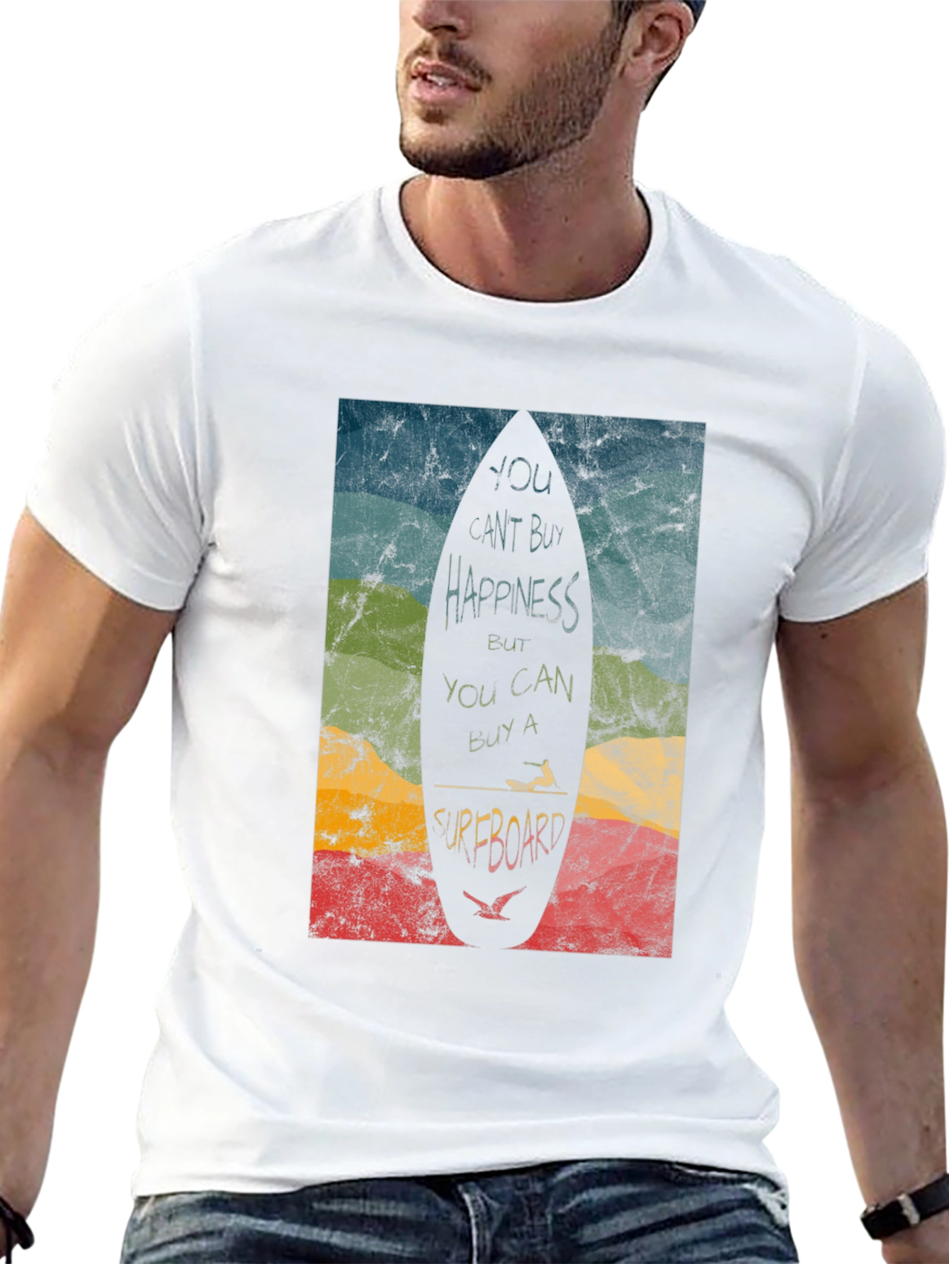 Surfboard Happiness Graphic T-Shirt