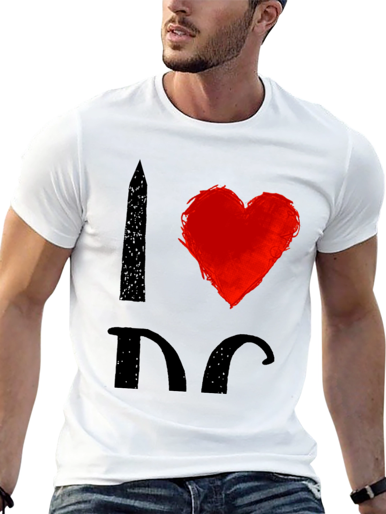 I Love DC T-Shirt Black Cotton Graphic Tee