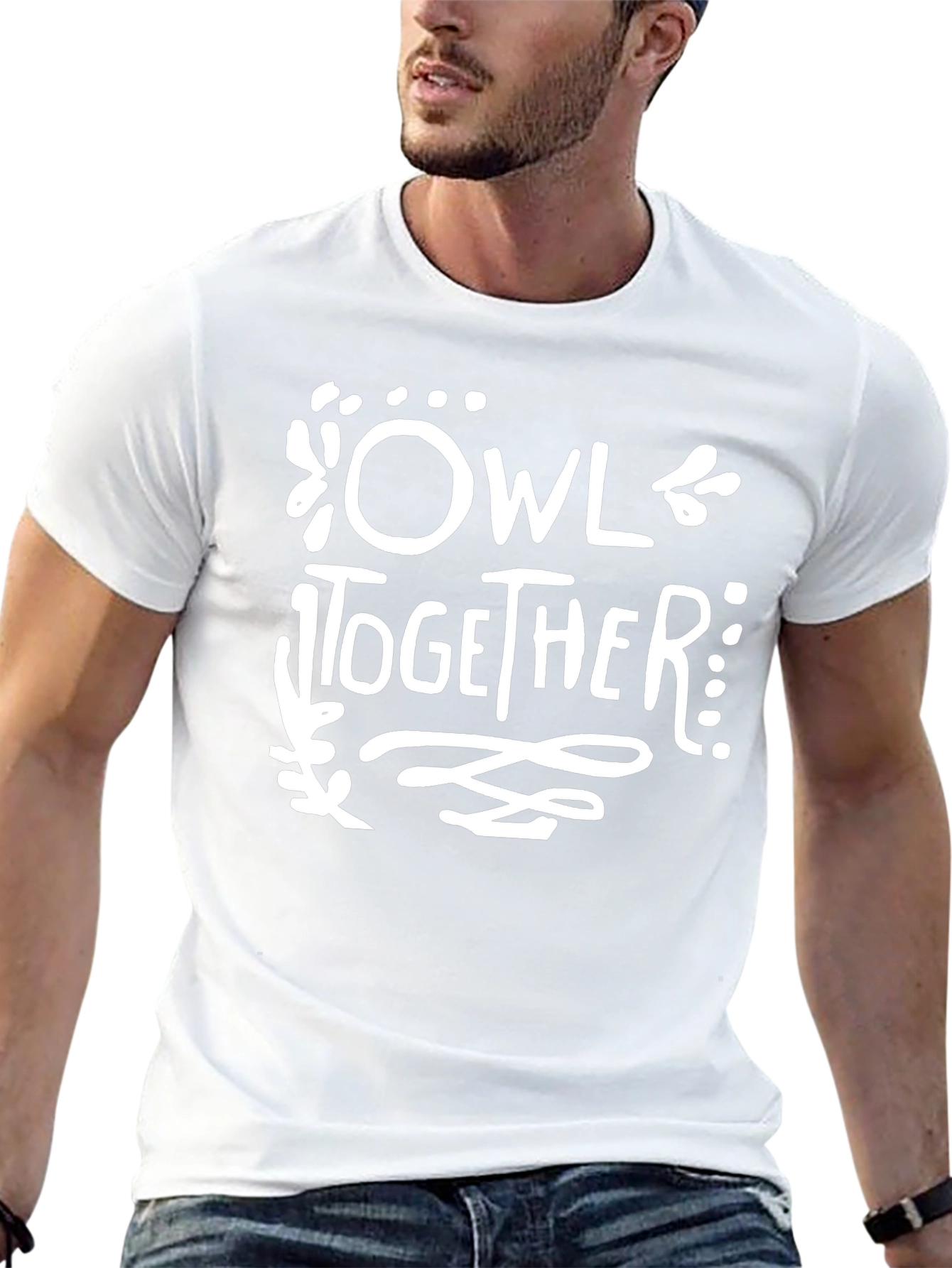 Owl Together Graphic Tee - Black Cotton T-Shirt