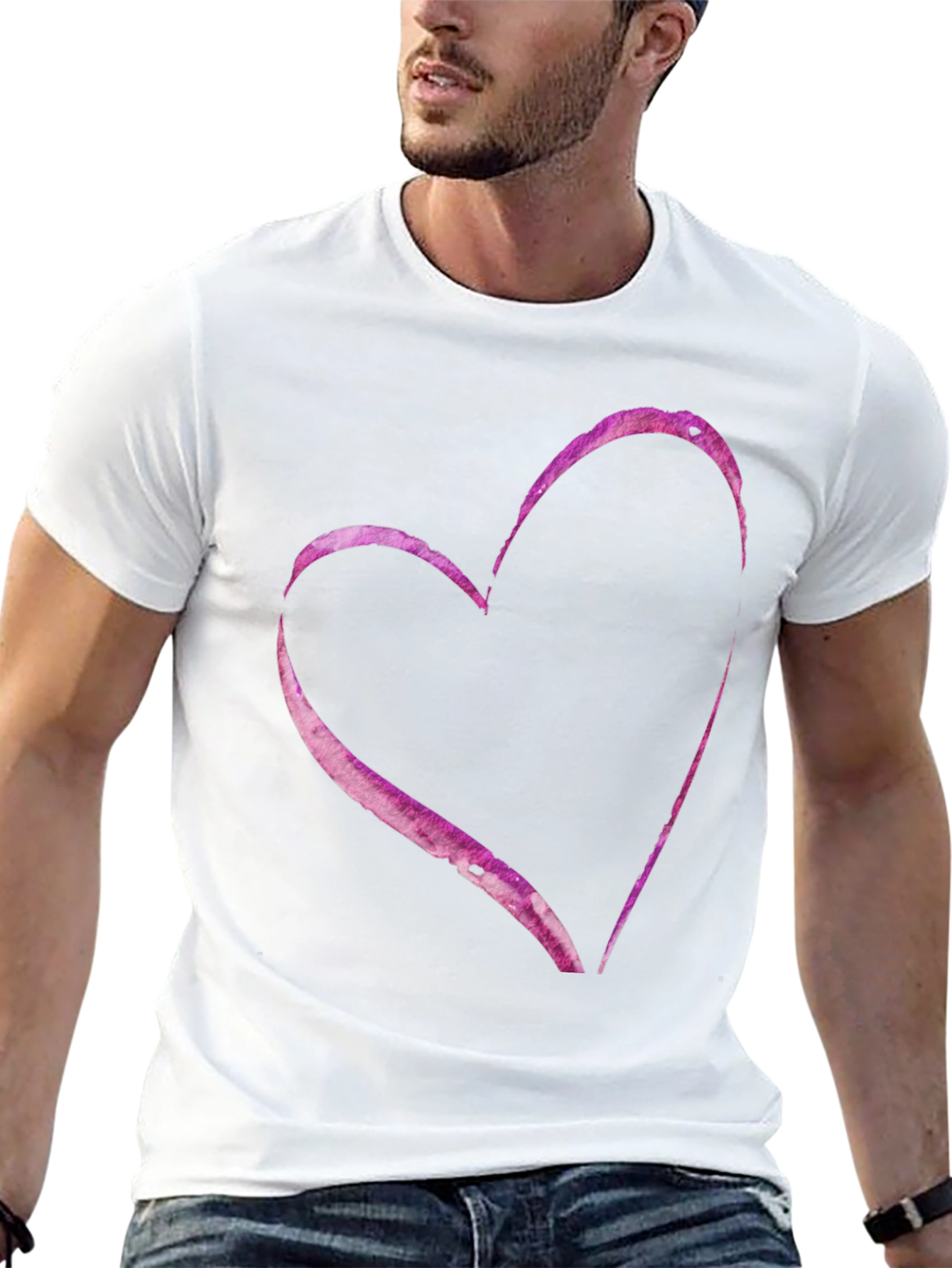 Heart Print Casual T-Shirt
