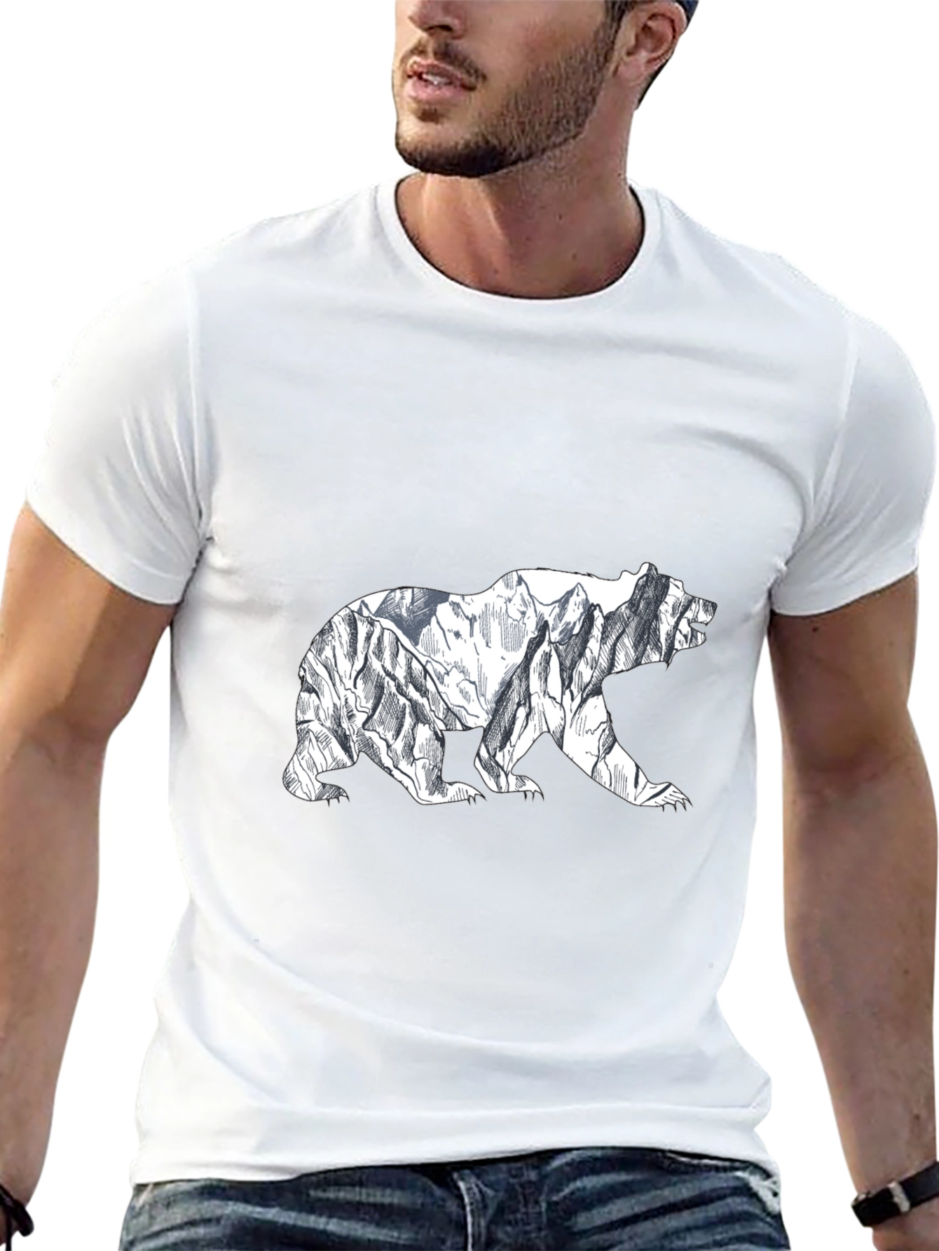 Mountain Bear Graphic Tee - Black