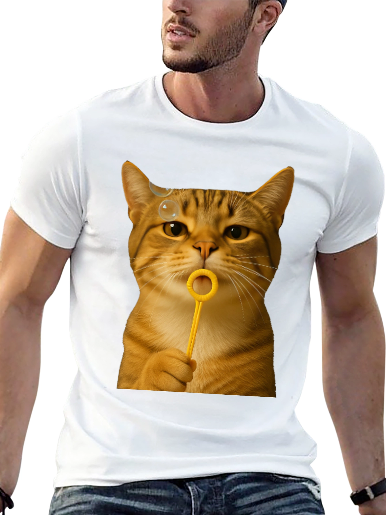 Cat Blowing Bubbles Graphic Tee - Unisex