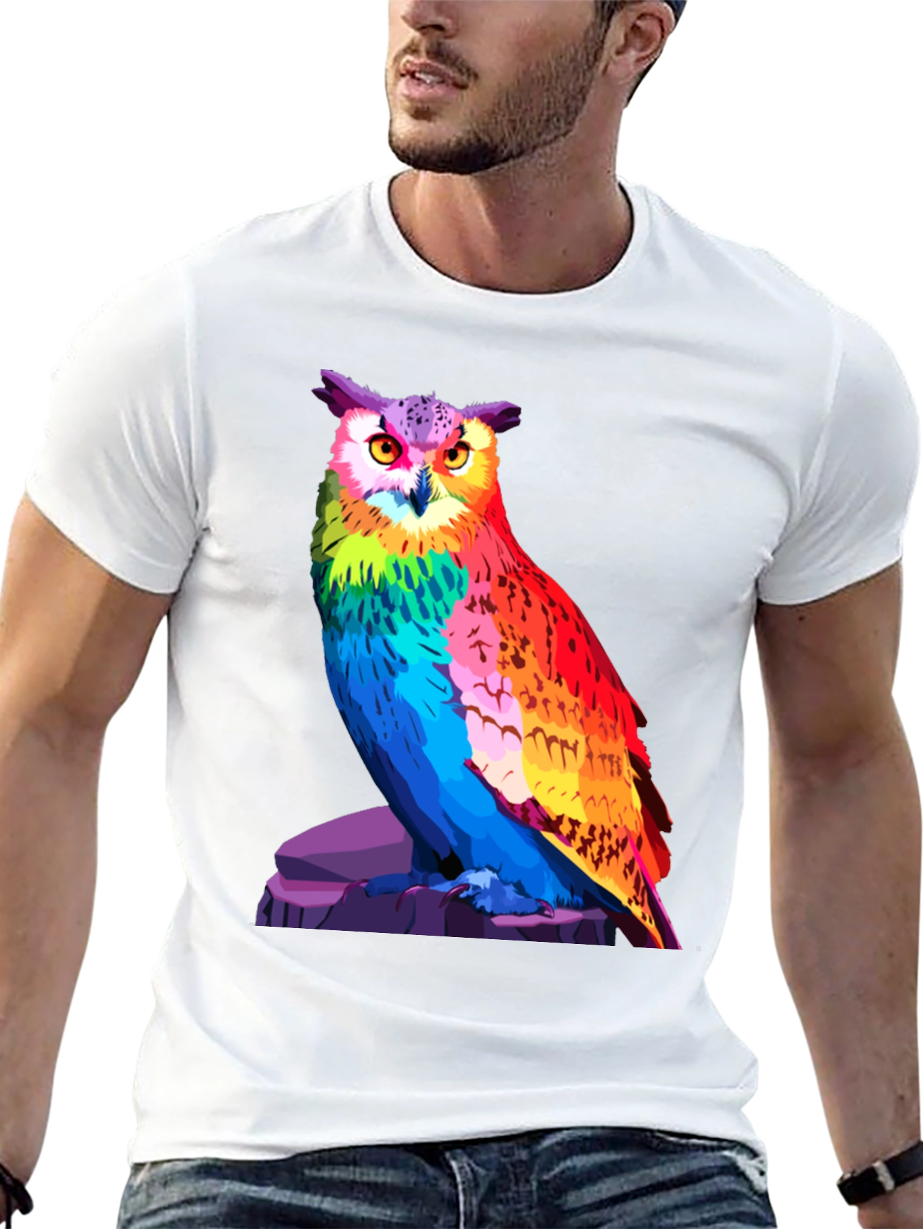 Vibrant Owl Graphic T-Shirt