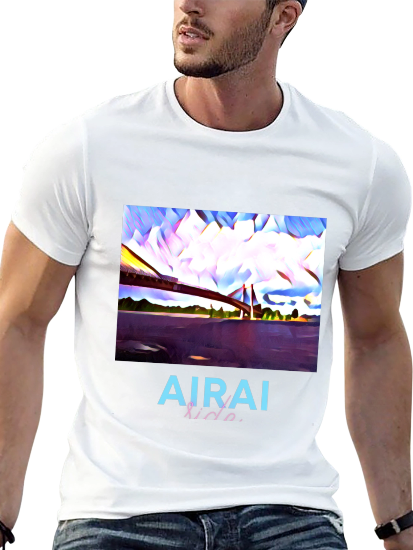 AIRAI Kido Abstract Bridge Black T-Shirt