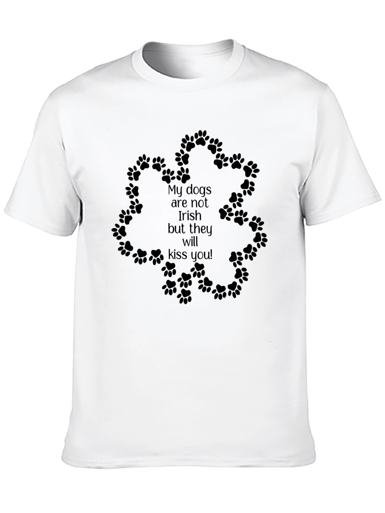 Irish Kiss Dog Paw T-Shirt - Black