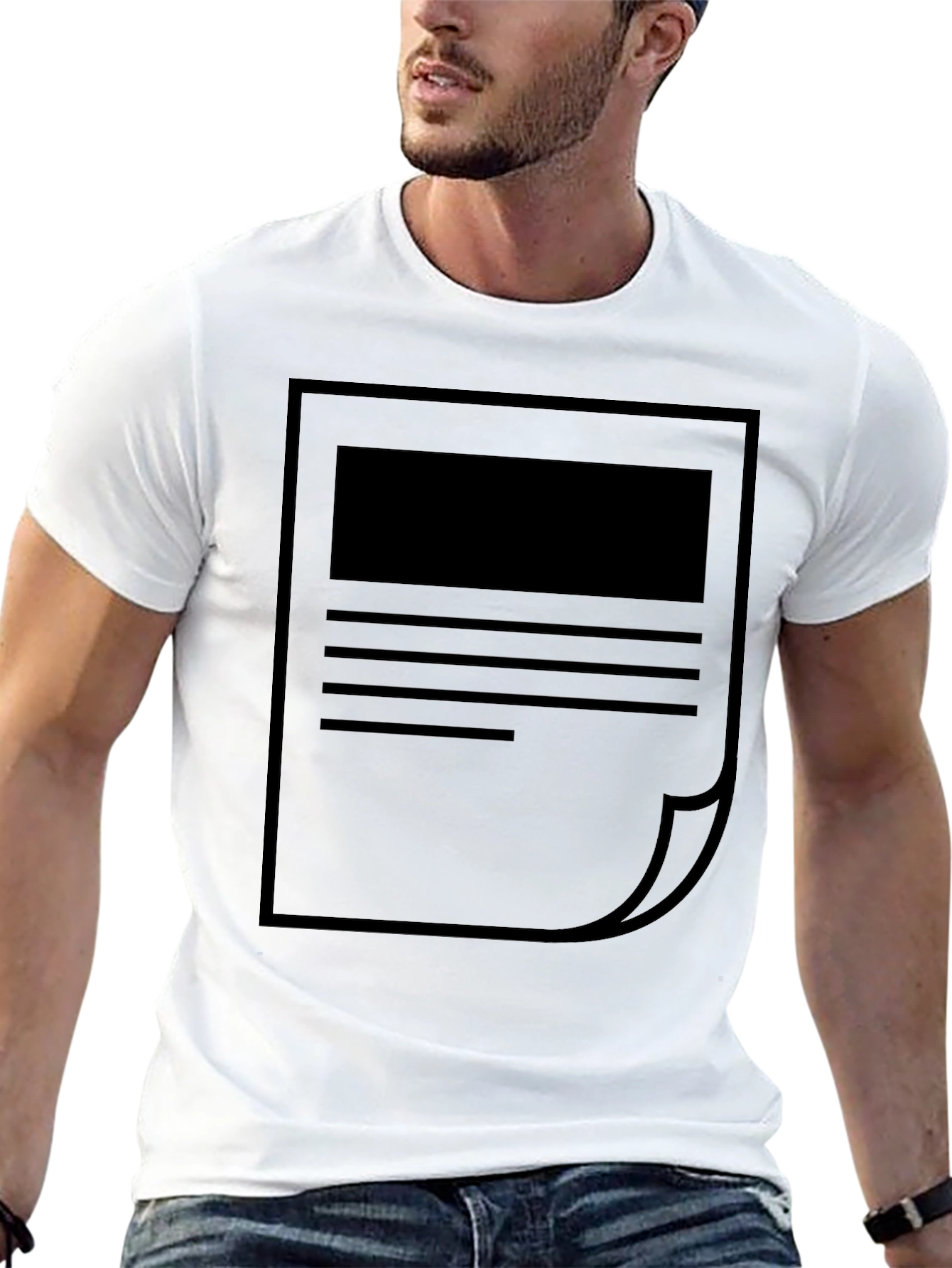 Modern Abstract Graphic Print Black T-Shirt