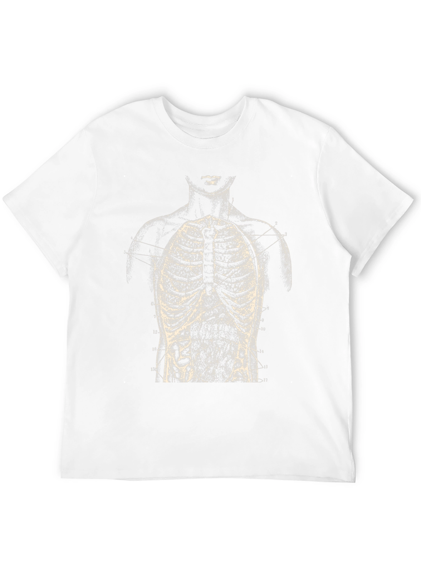 Anatomical Rib Cage Print Black T-Shirt