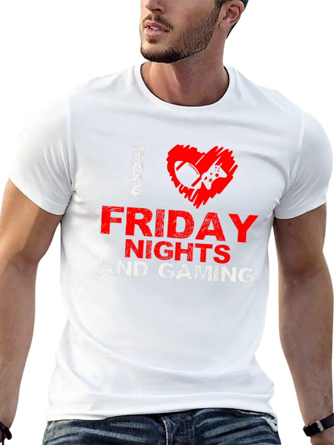 I Love Friday Nights and Gaming Black T-Shirt