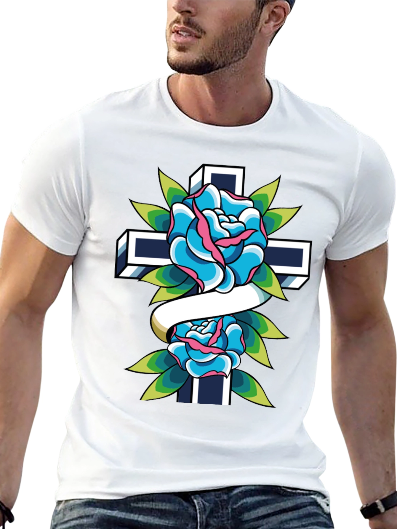 Rose and Cross Graphic Tee
