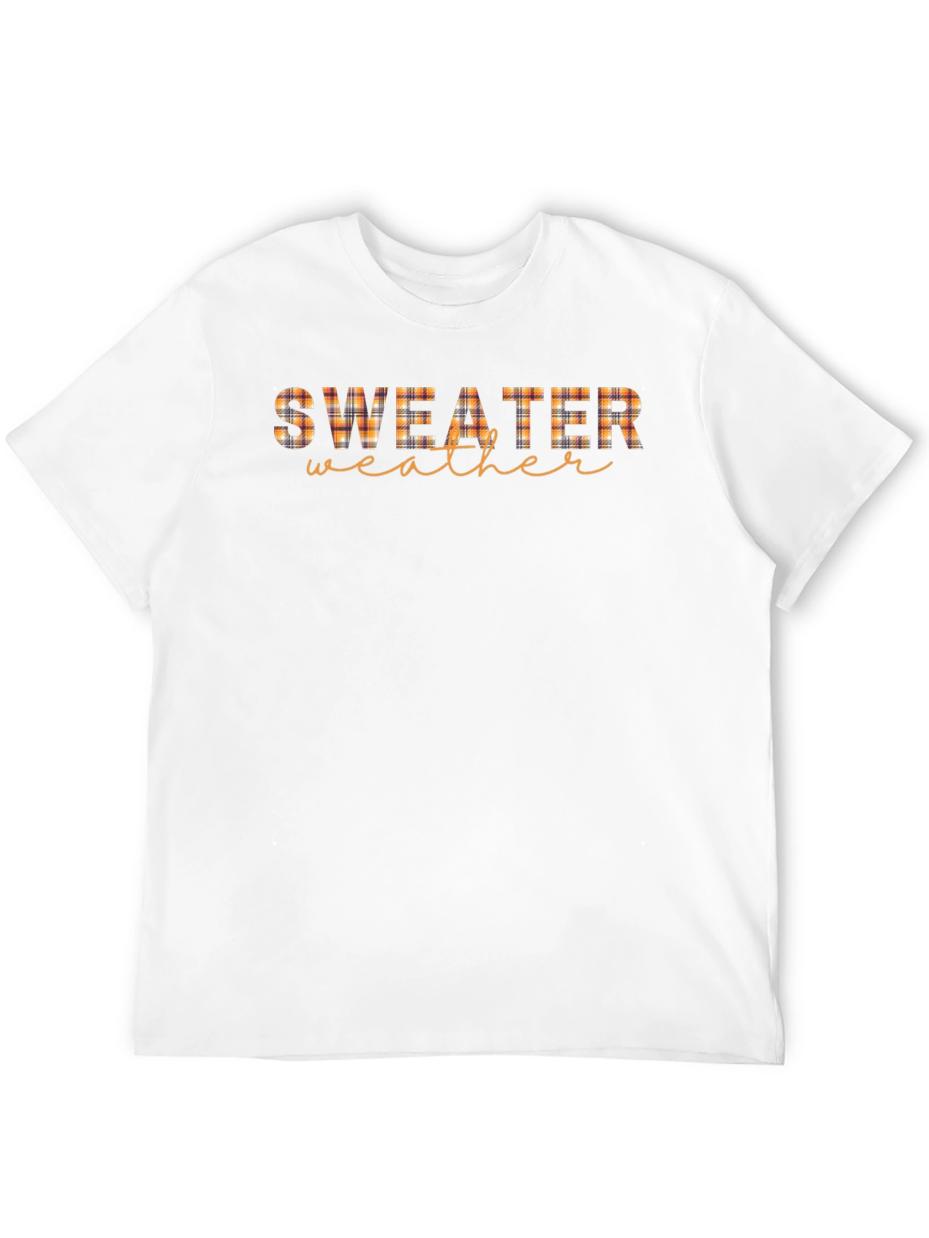 Sweater Weather Plaid Print Black T-Shirt