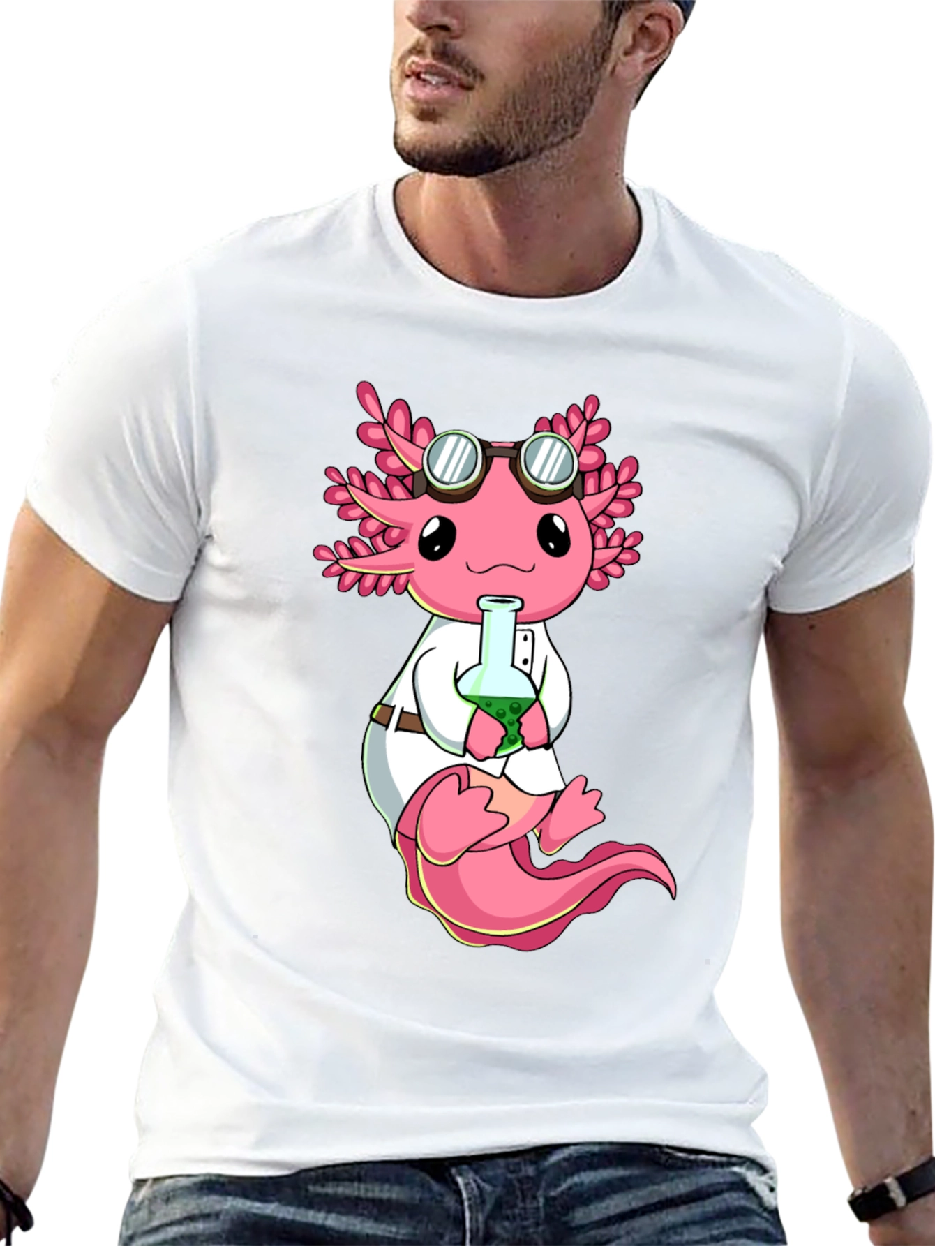 Axolotl Scientist T-Shirt - Cute & Geeky Design