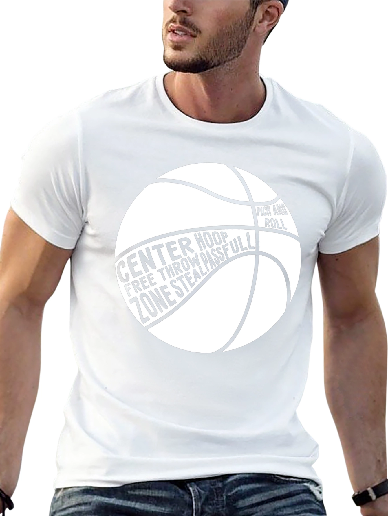 Basketball Graphic Tee - Center Hoop Design