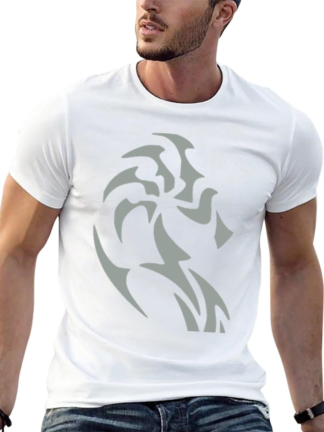 Tribal Lion Graphic Black T-Shirt - Stylish Mens Tee