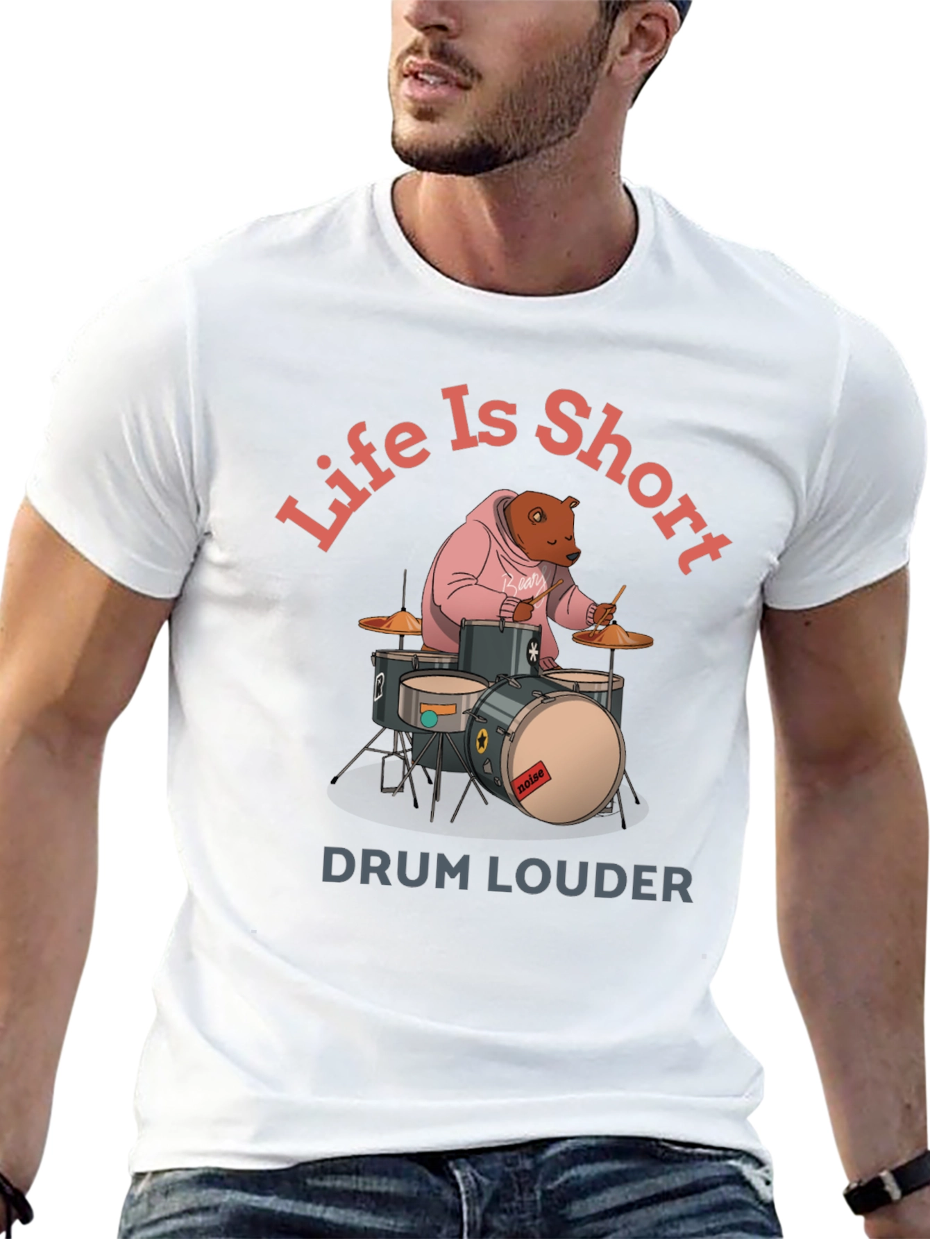 Life is Short Drum Louder Graphic Tee