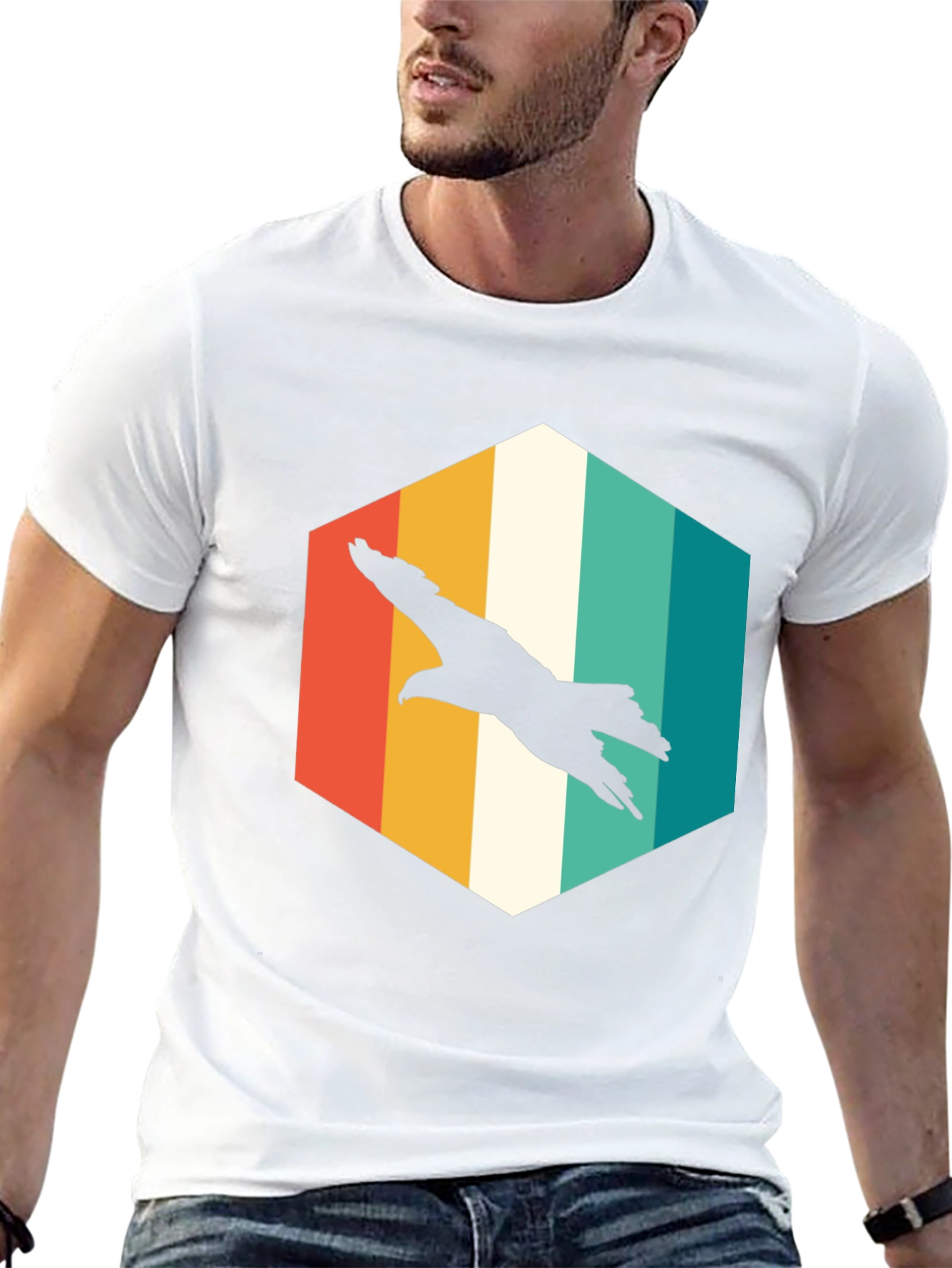 Retro Eagle Graphic Tee - Mens Black T-Shirt