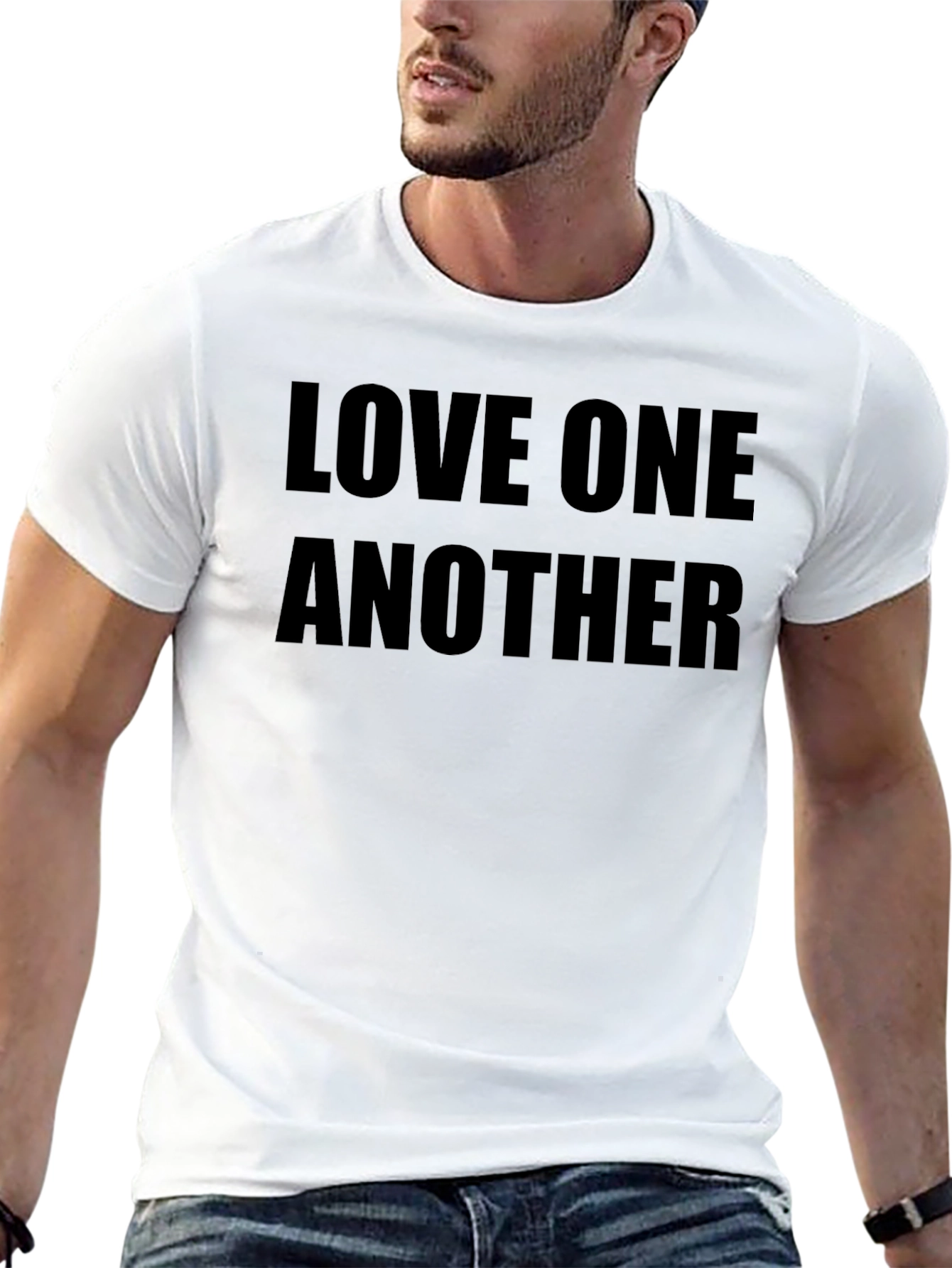 Love One Another T-Shirt Black Casual Style