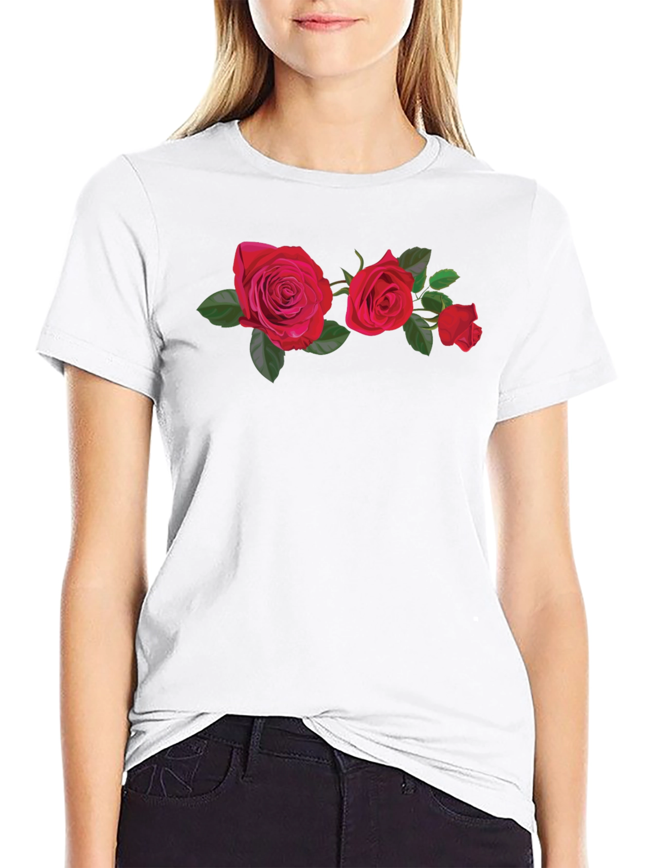 Floral Rose Graphic T-Shirt - Mens Black Tee