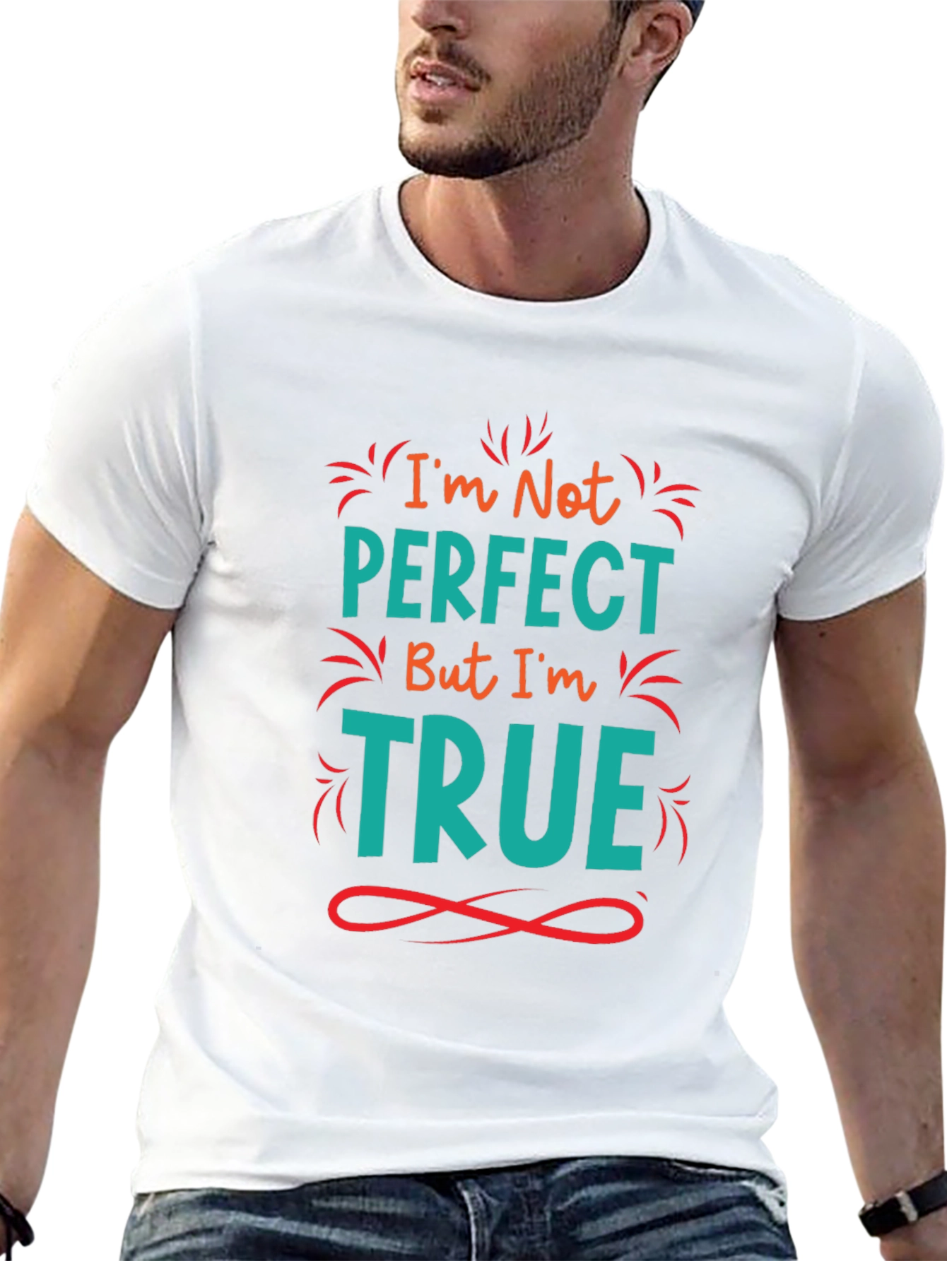 Im Not Perfect But Im True Black Graphic Tee