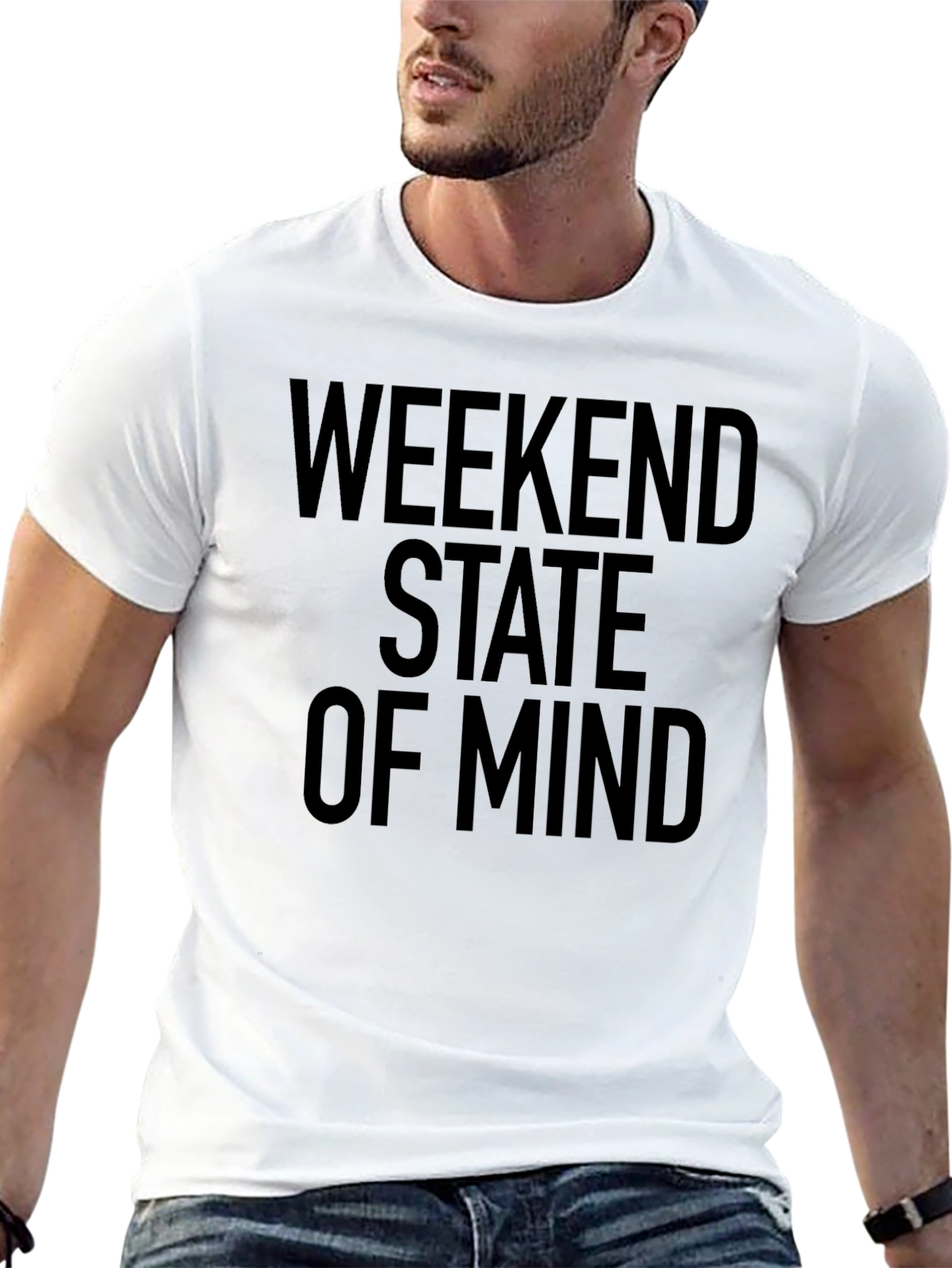 Weekend State of Mind T-Shirt - Black Casual Tee