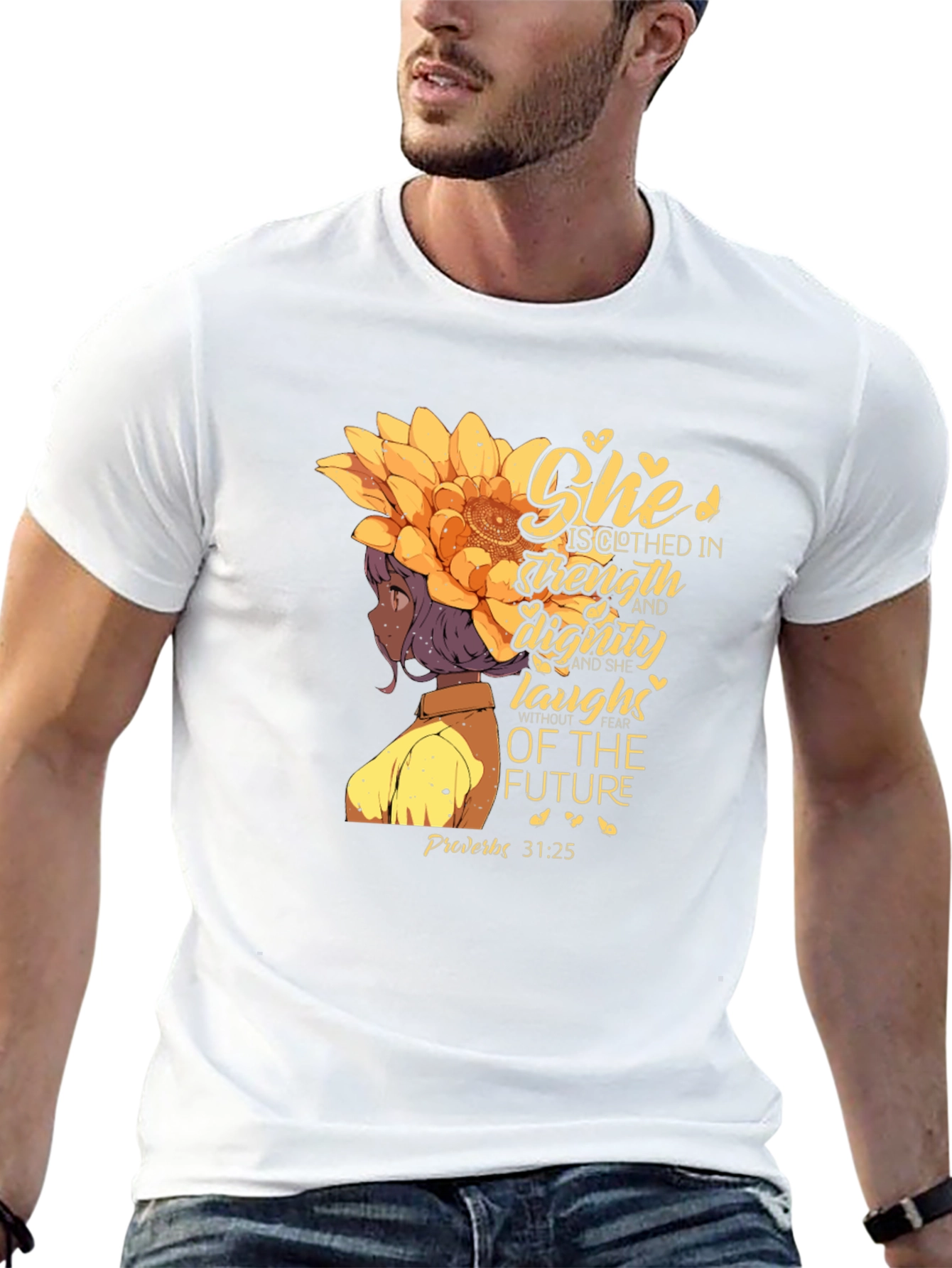 Inspirational Womans T-Shirt - She is Clothed in Strength