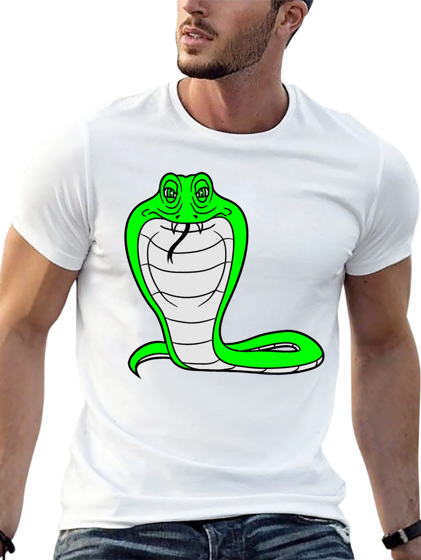 Cobra Snake Graphic Tee - Unique Cartoon Design T-Shirt