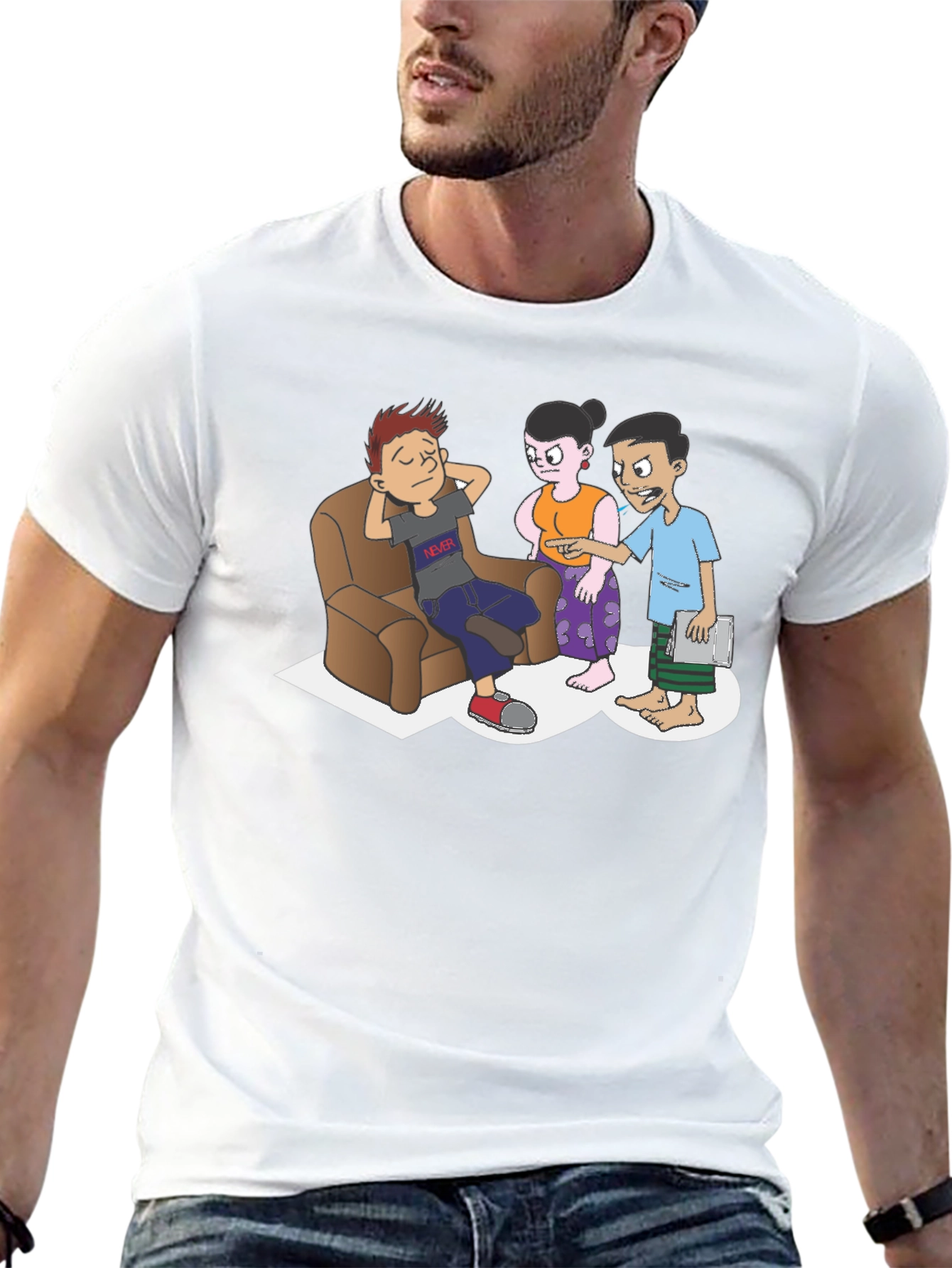 Funny Cartoon T-Shirt - Black Graphic Tee