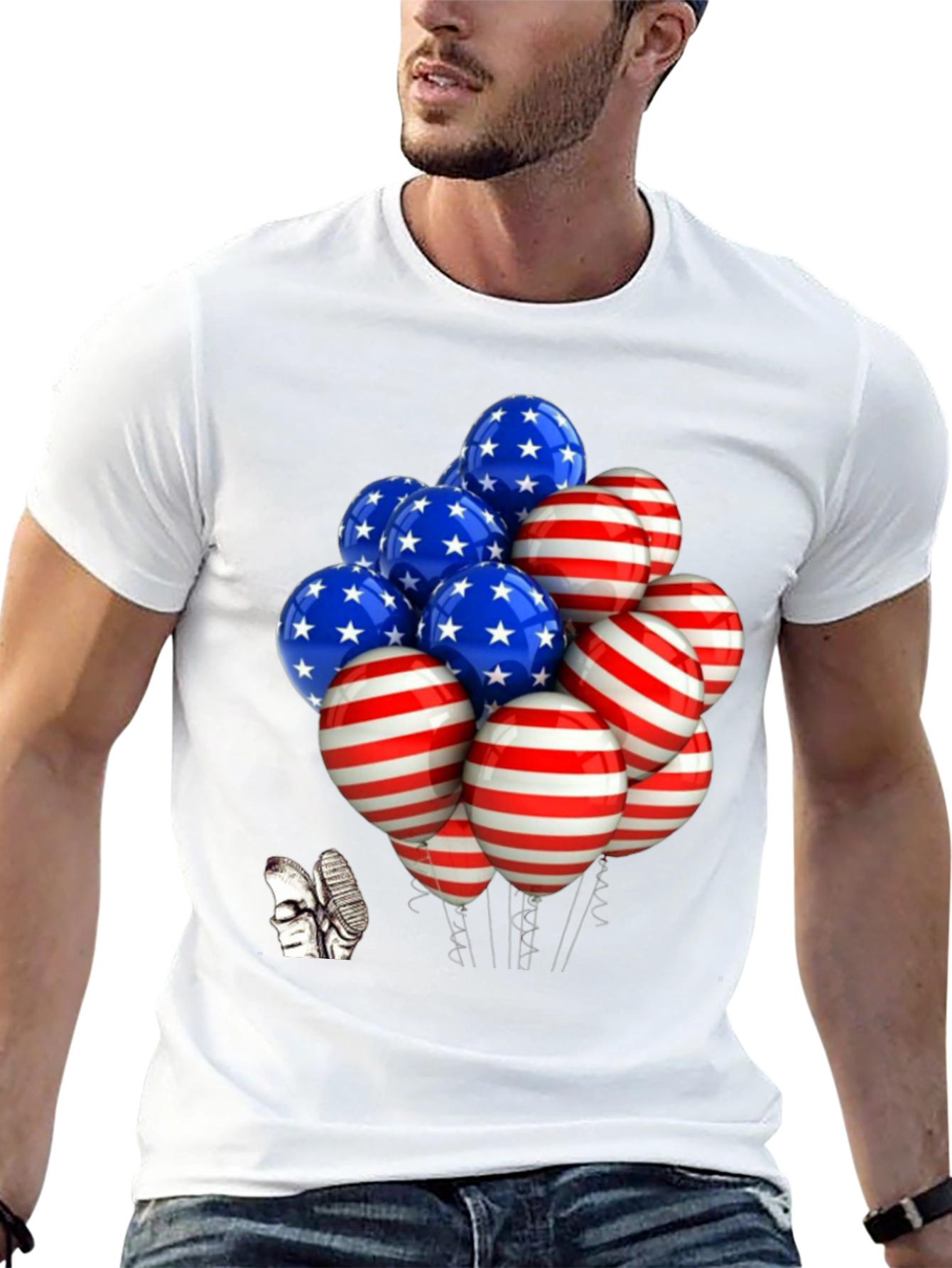 Patriotic Balloon Graphic Tee - USA Pride