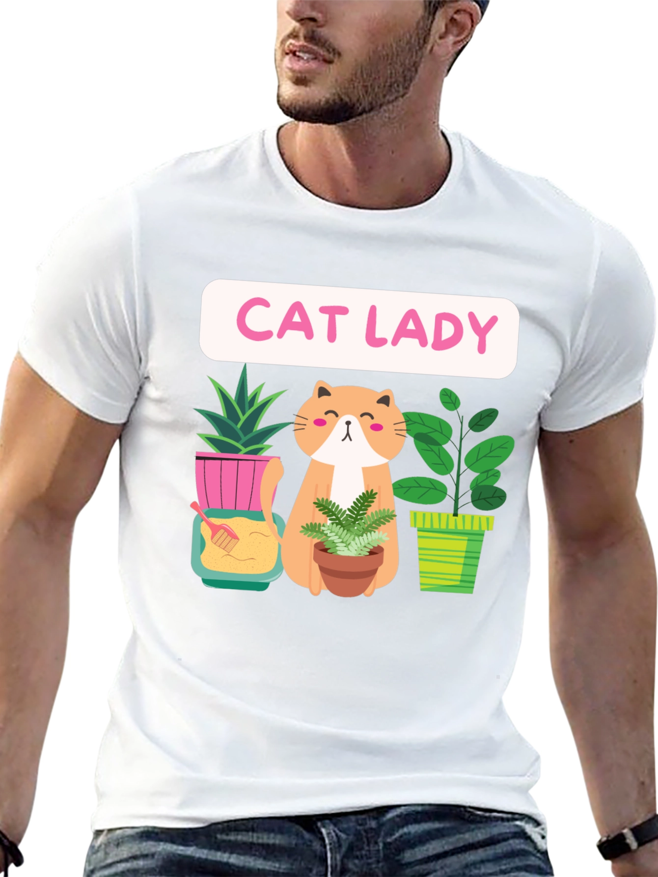 Cat Lady Plant Lover Graphic Tee