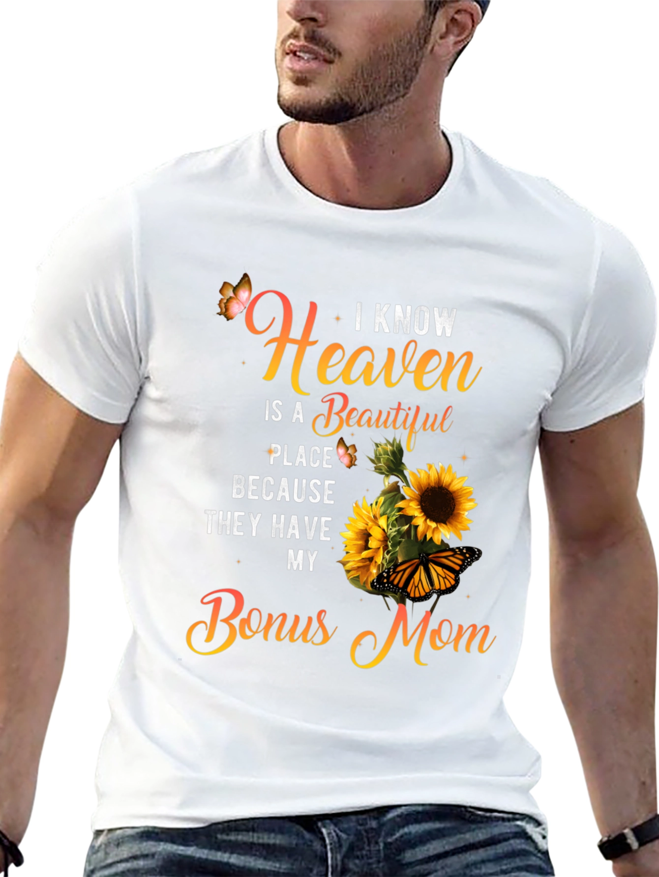 Bonus Mom Sunflower Graphic T-Shirt