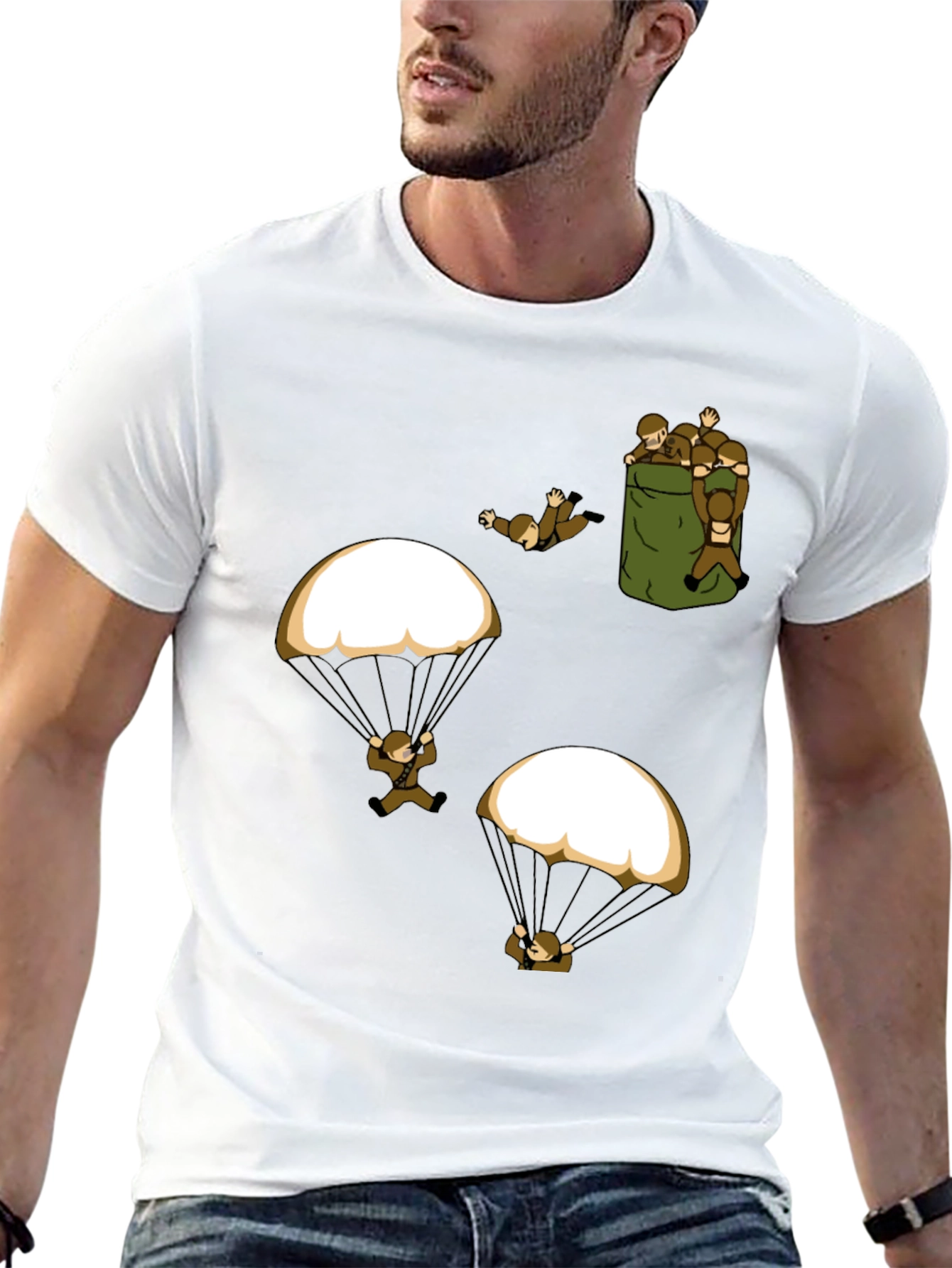 Paratrooper Graphic T-Shirt - Funny Military Design