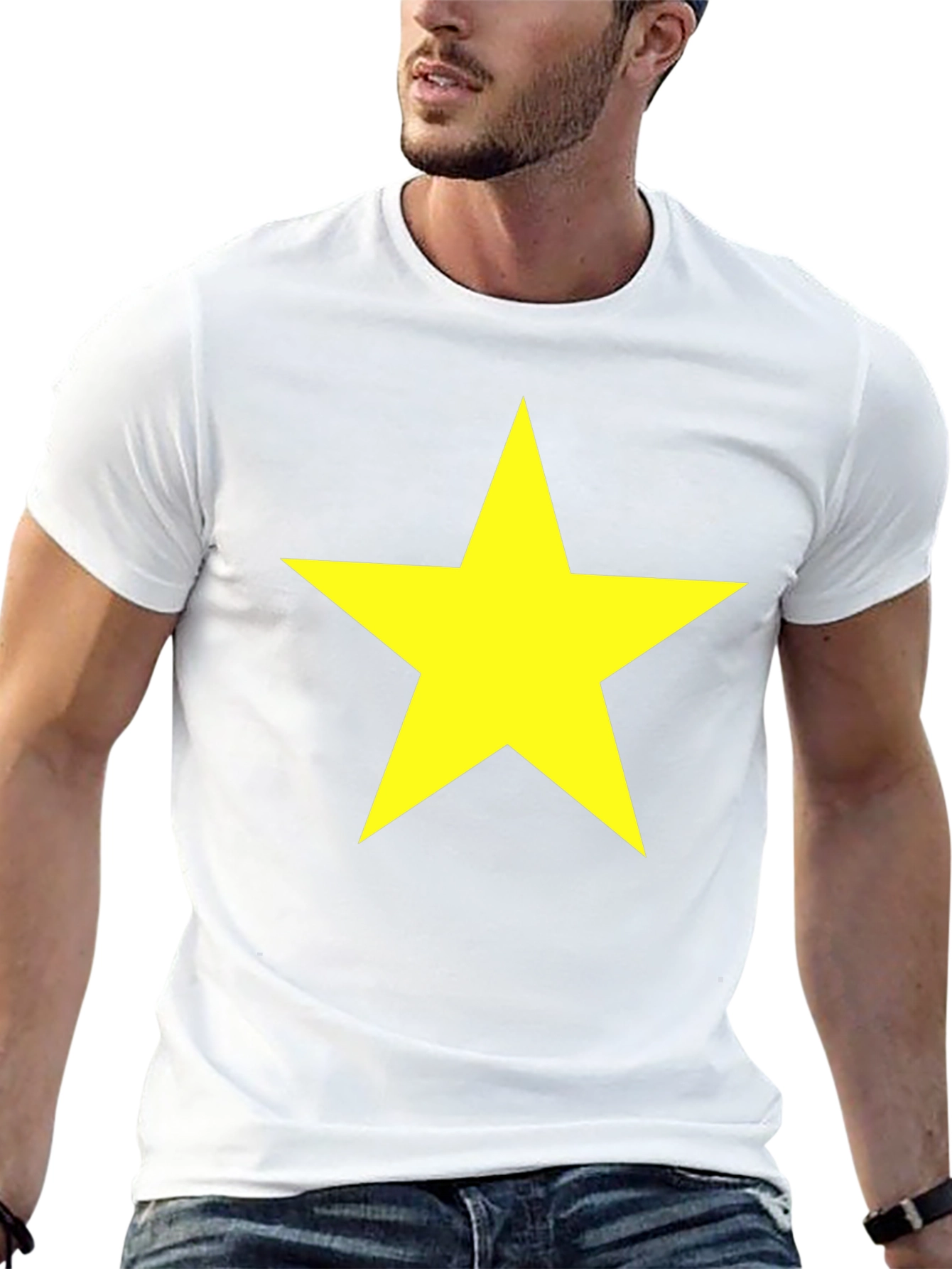 Bold Star Graphic Tee - Classic Crew Neck T-Shirt